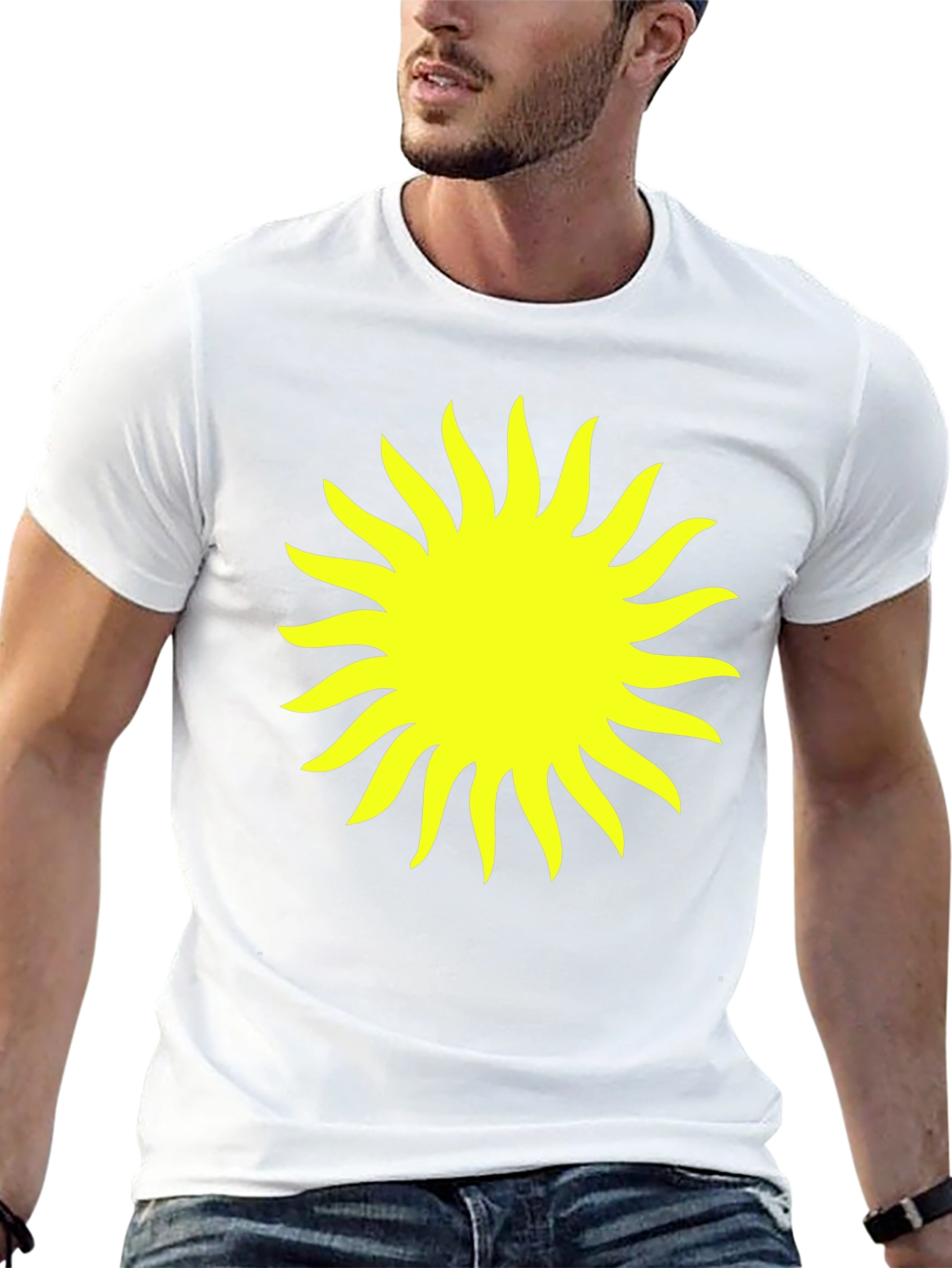 Radiant Sun Graphic Tee - Black Cotton Comfort