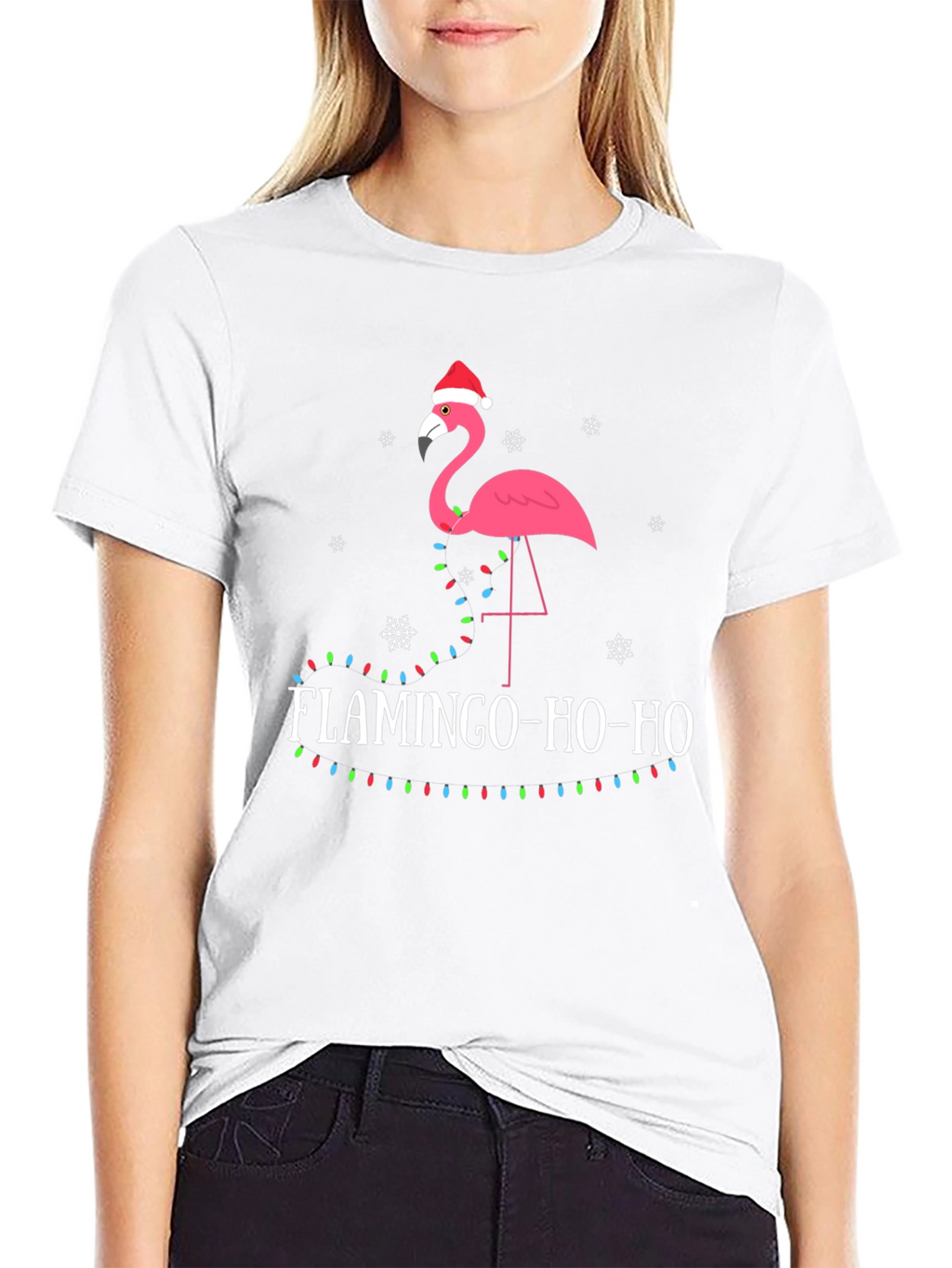 Festive Flamingo Christmas Tee