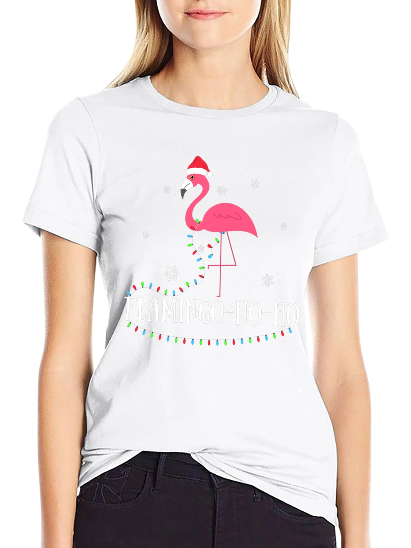 Festive Flamingo Christmas Tee