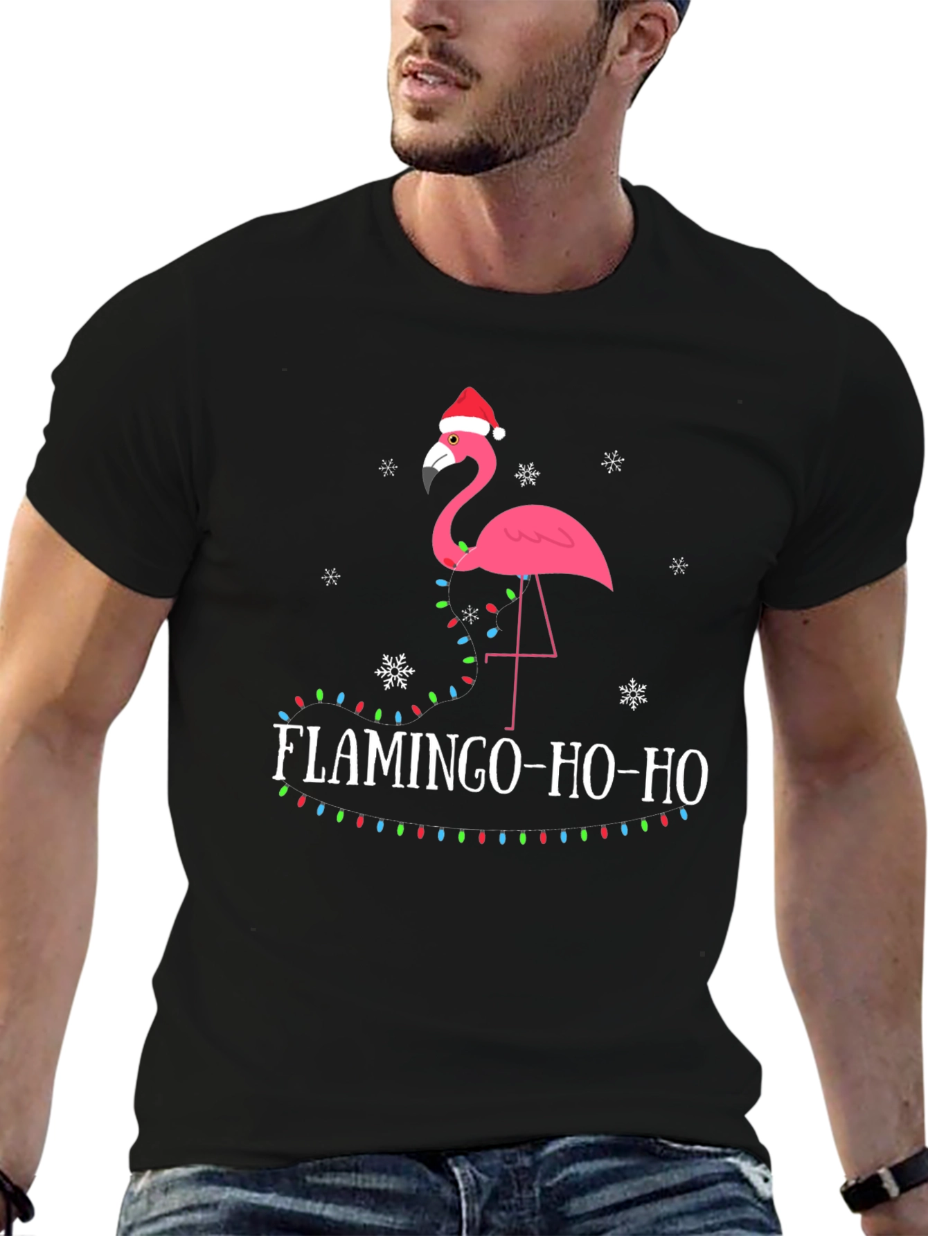 Festive Flamingo Christmas Tee