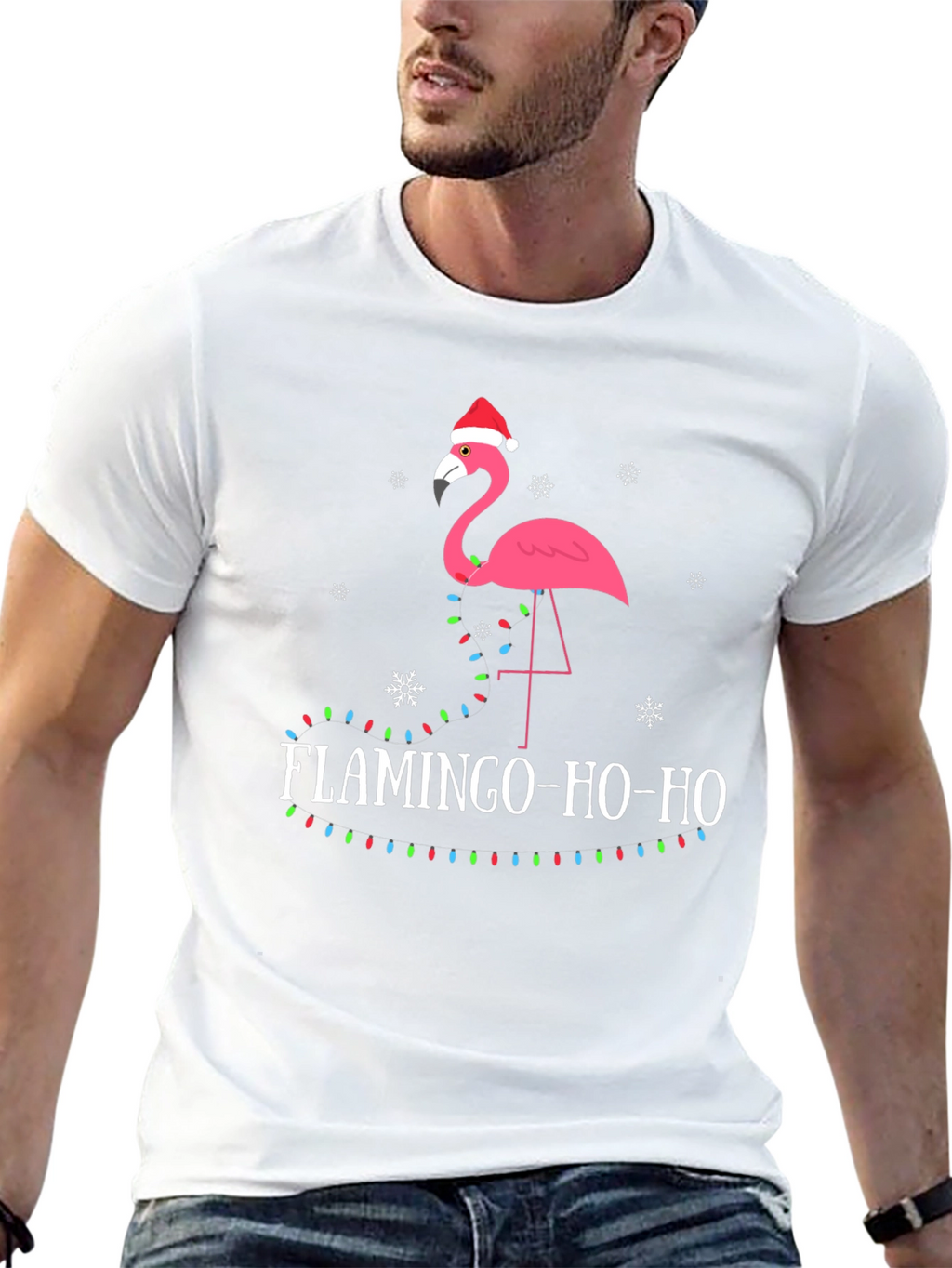 Festive Flamingo Christmas Tee