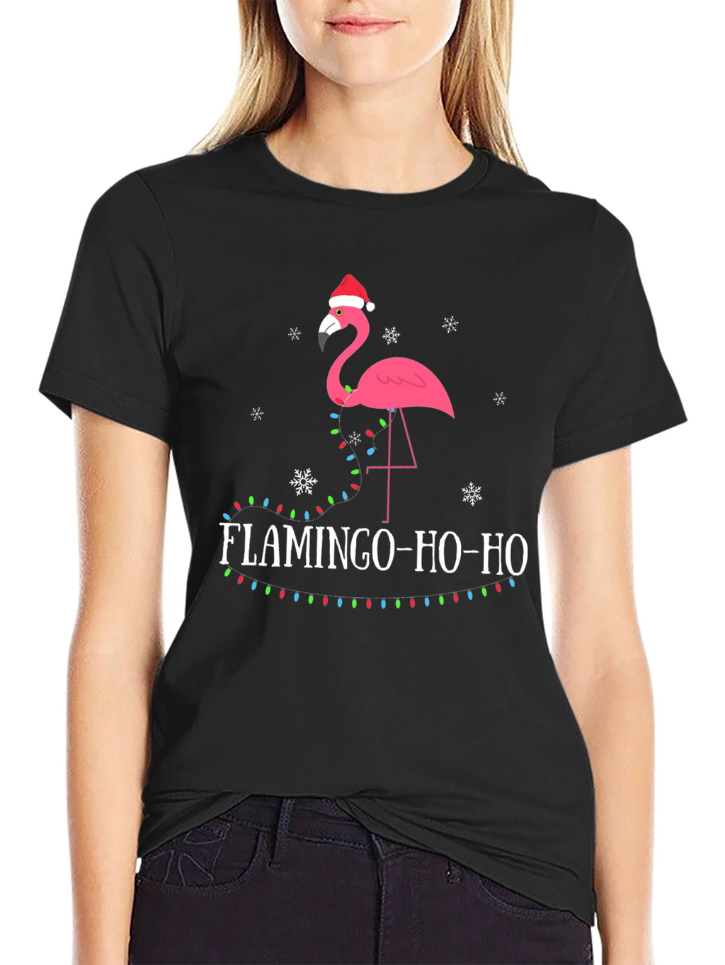 Festive Flamingo Christmas Tee
