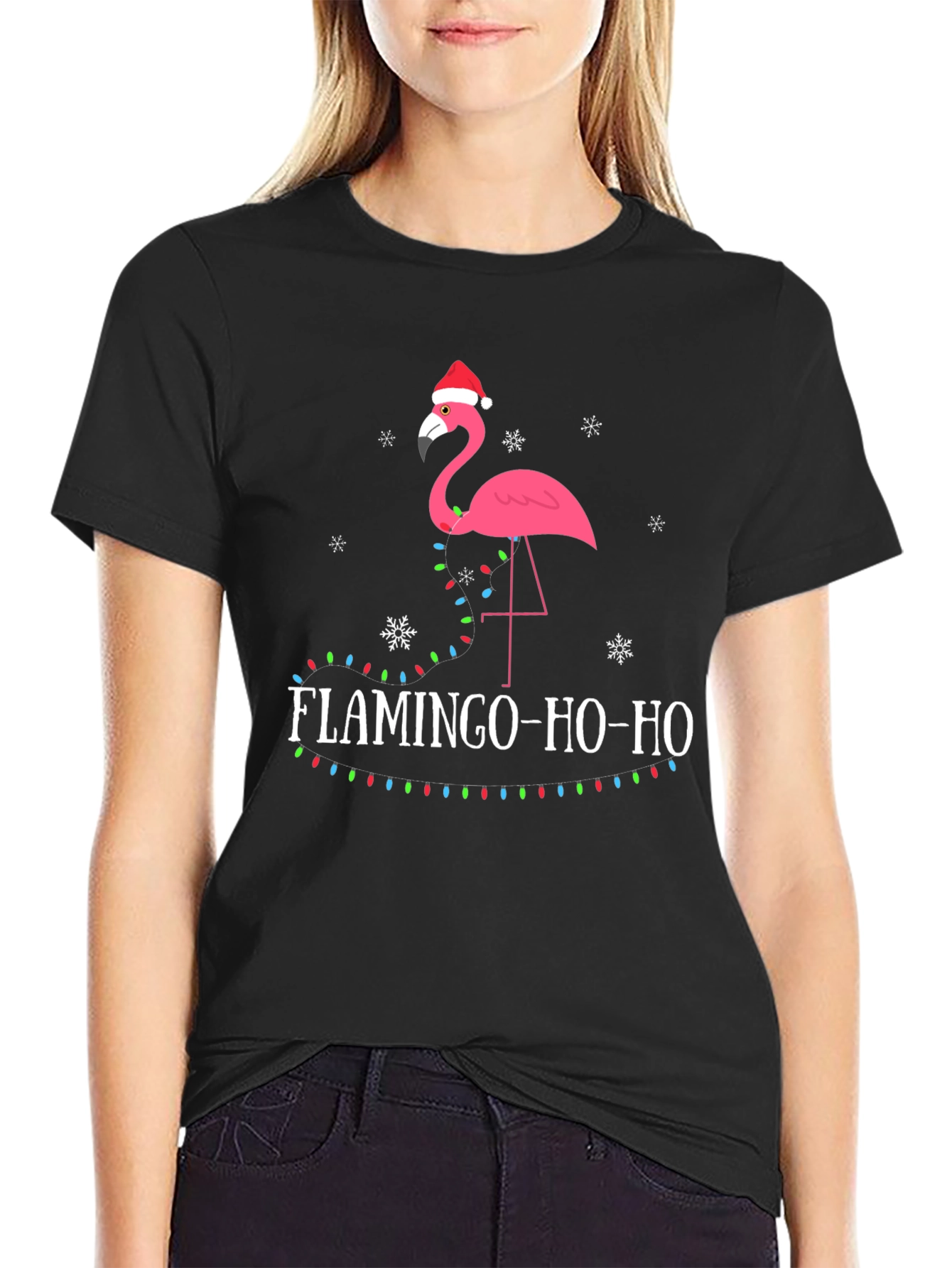 Festive Flamingo Christmas Tee