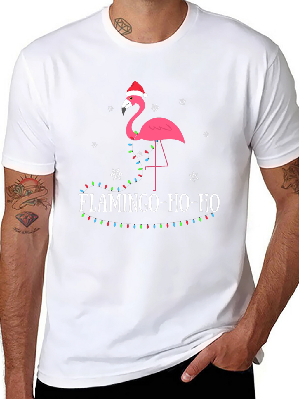 Festive Flamingo Christmas Tee