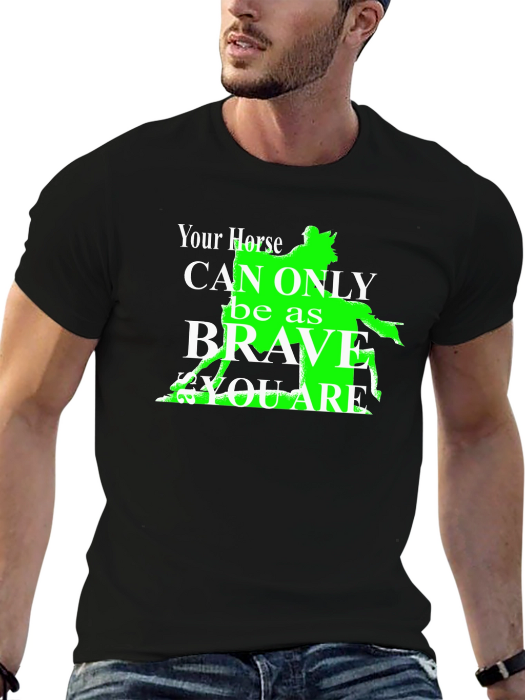 Brave Horse Graphic T-Shirt - Equestrian Rider Tee