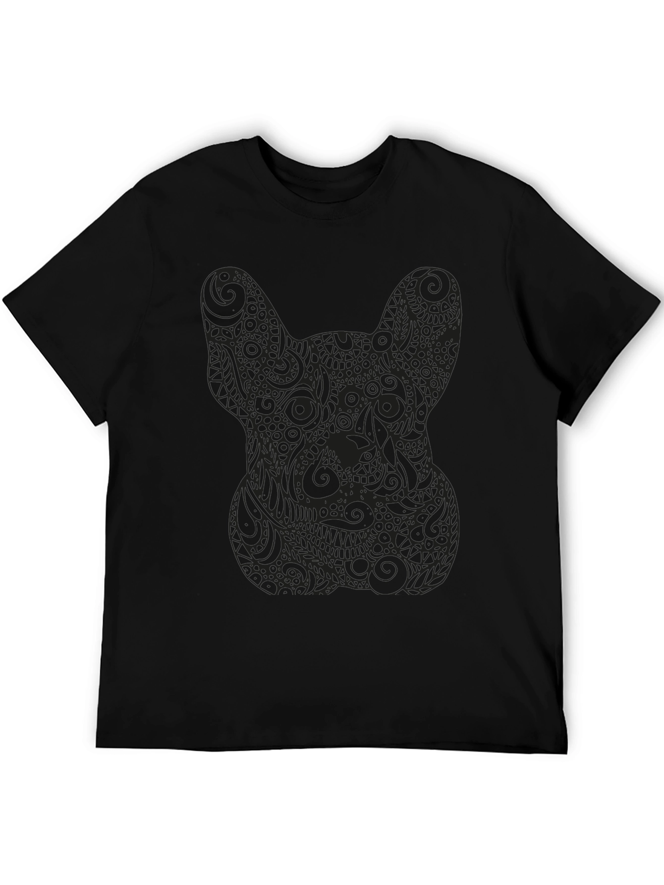 Black Dog Silhouette Print T-Shirt