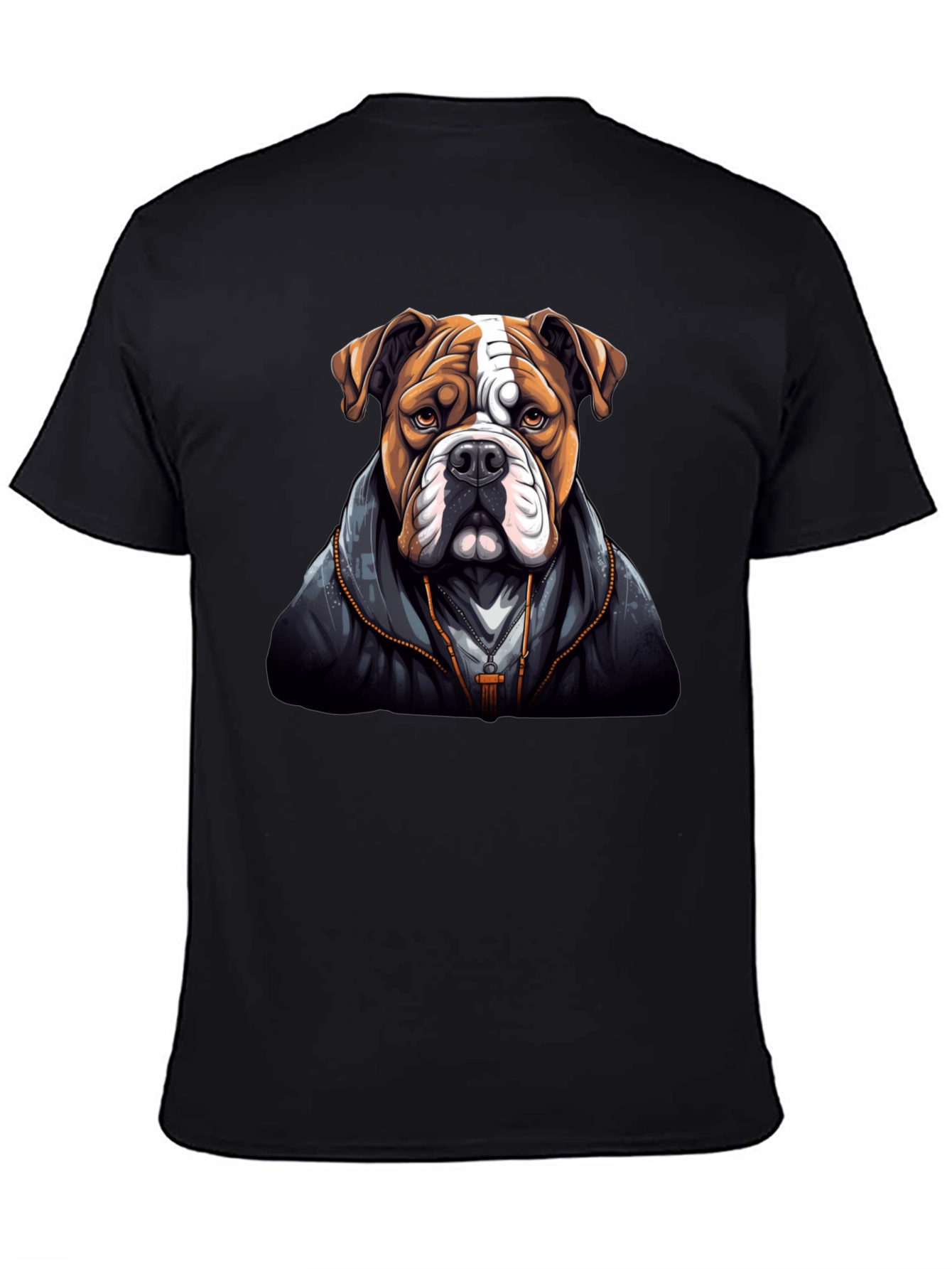 Bulldog in Hoodie Graphic Tee - Cool Dog Lover T-Shirt