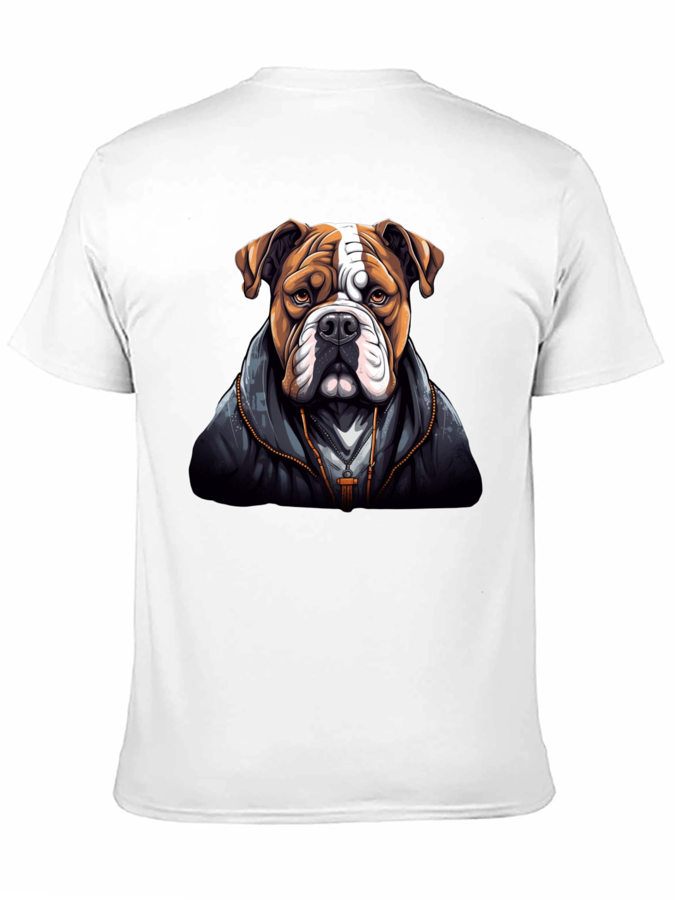 Bulldog in Hoodie Graphic Tee - Cool Dog Lover T-Shirt