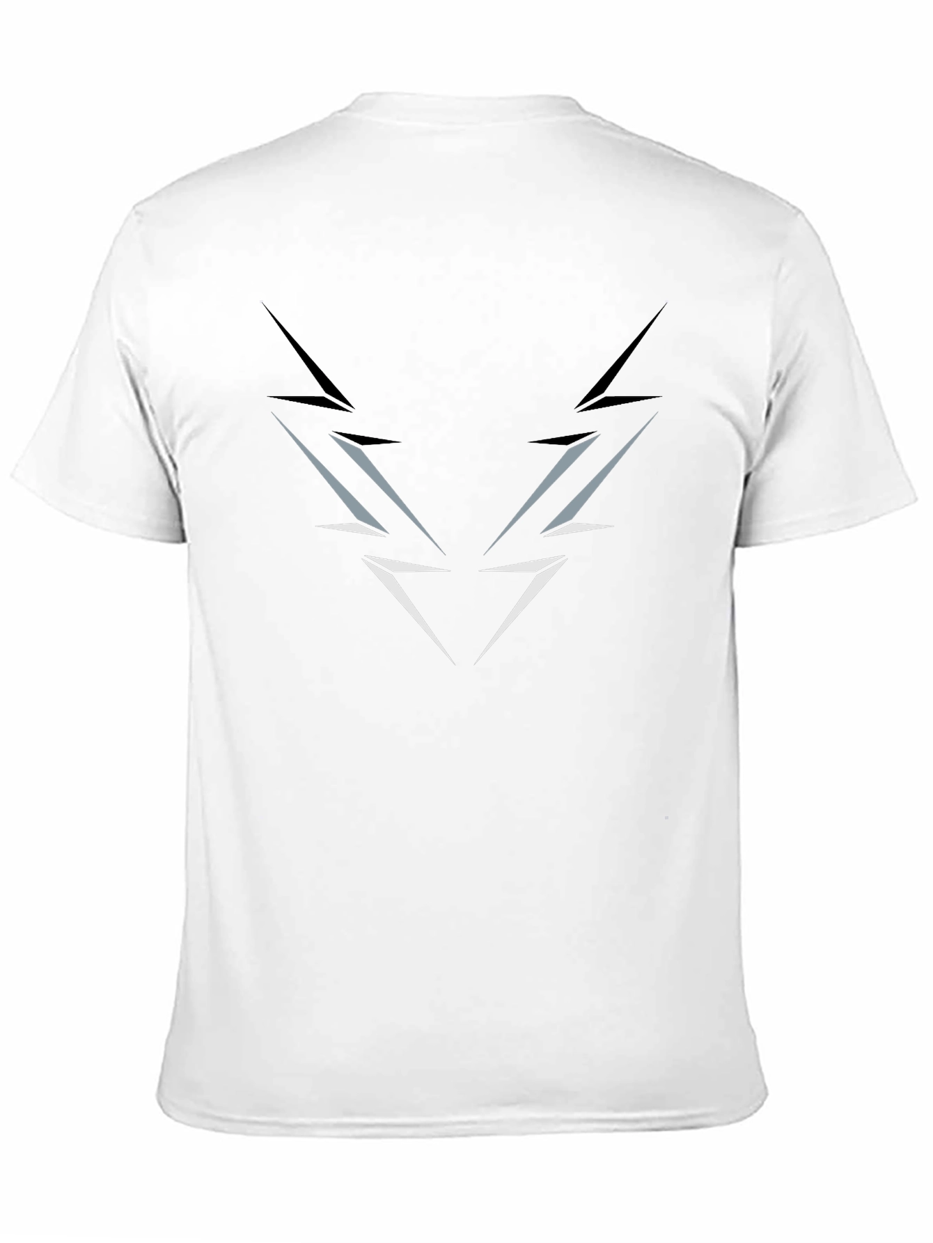 Mens Black T-Shirt with Abstract Lightning Graphic