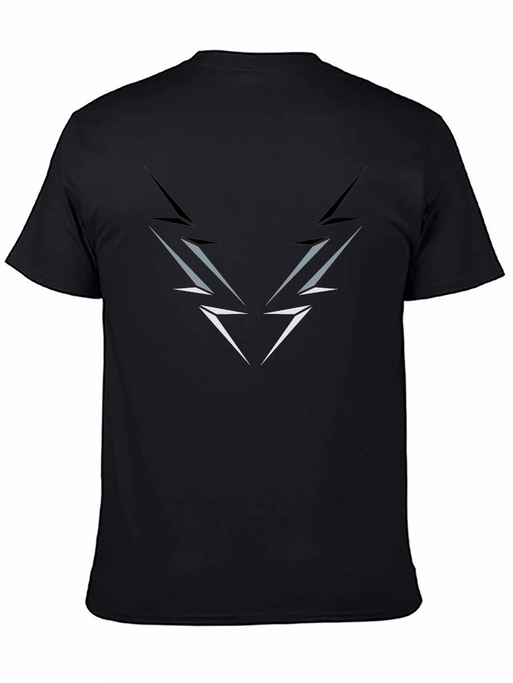 Mens Black T-Shirt with Abstract Lightning Graphic