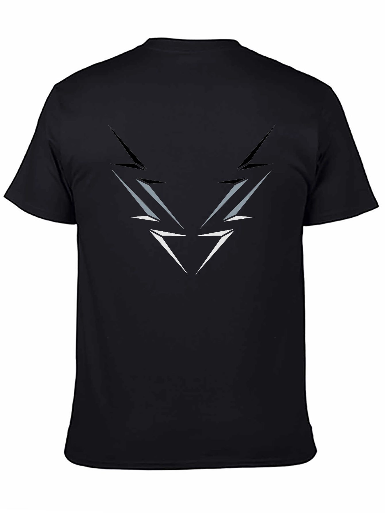 Mens Black T-Shirt with Abstract Lightning Graphic