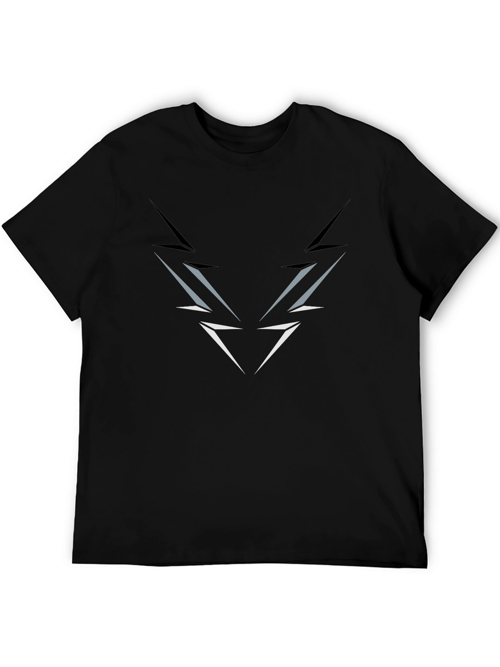 Mens Black T-Shirt with Abstract Lightning Graphic