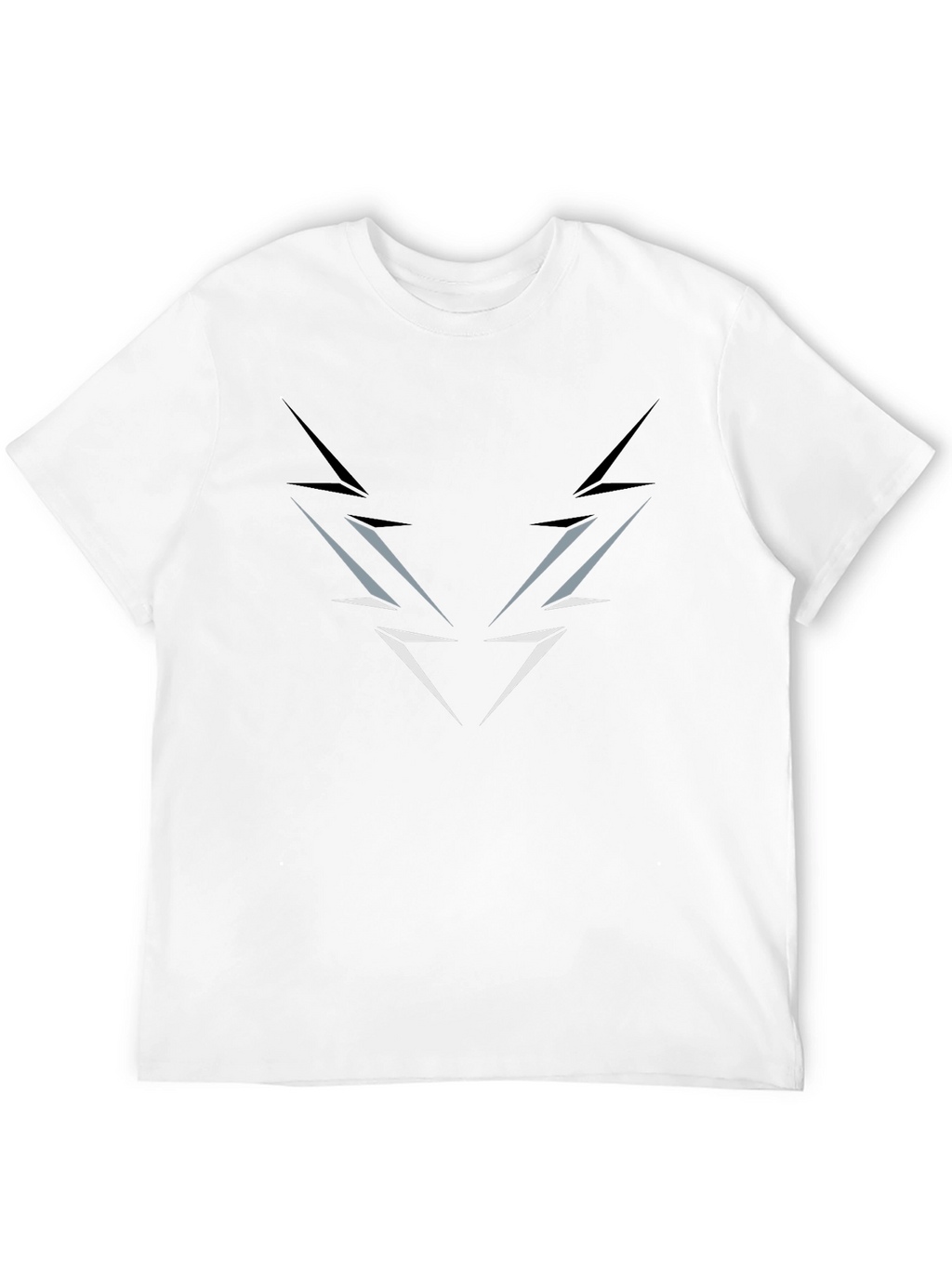 Mens Black T-Shirt with Abstract Lightning Graphic