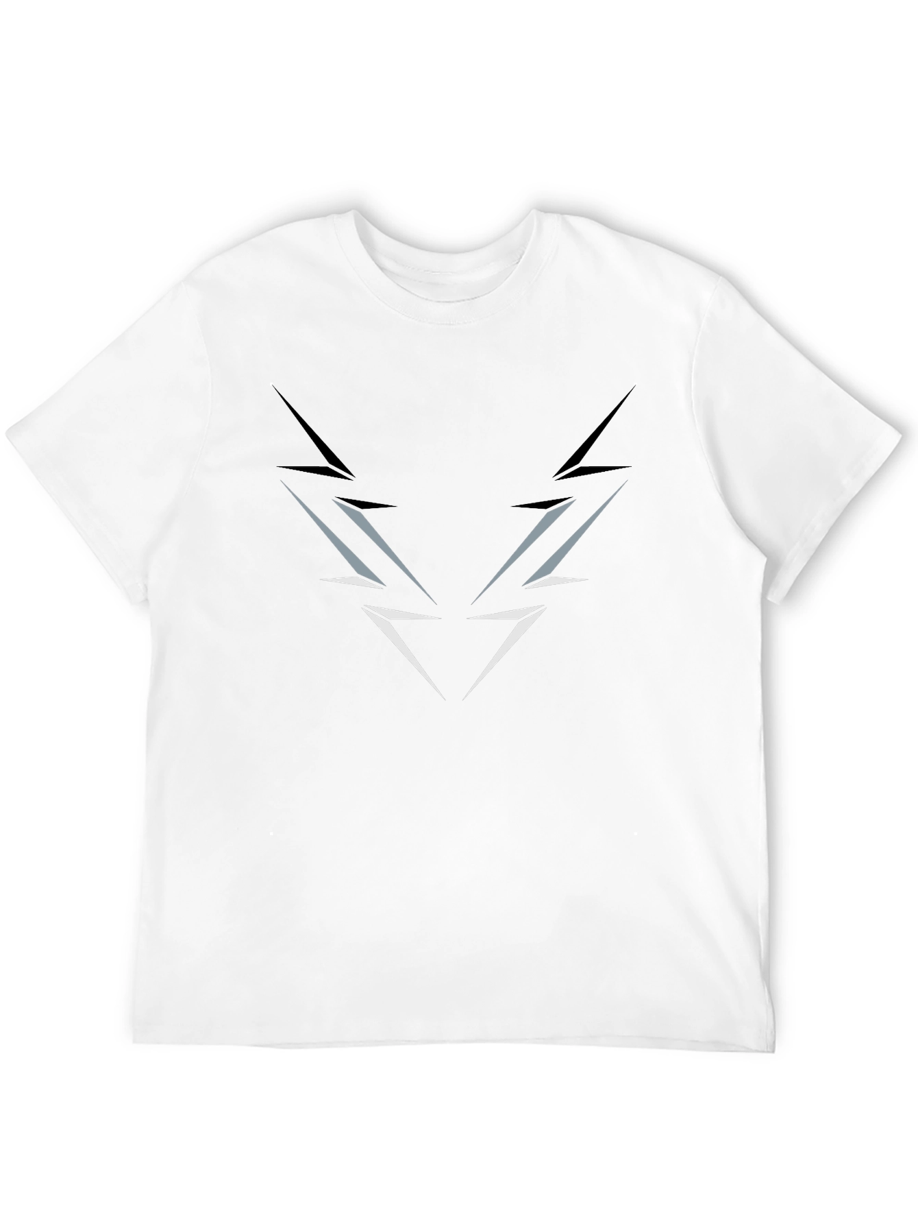 Mens Black T-Shirt with Abstract Lightning Graphic