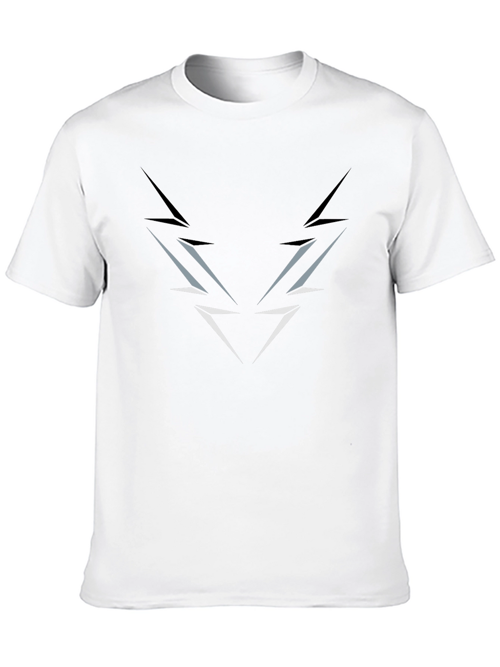 Mens Black T-Shirt with Abstract Lightning Graphic