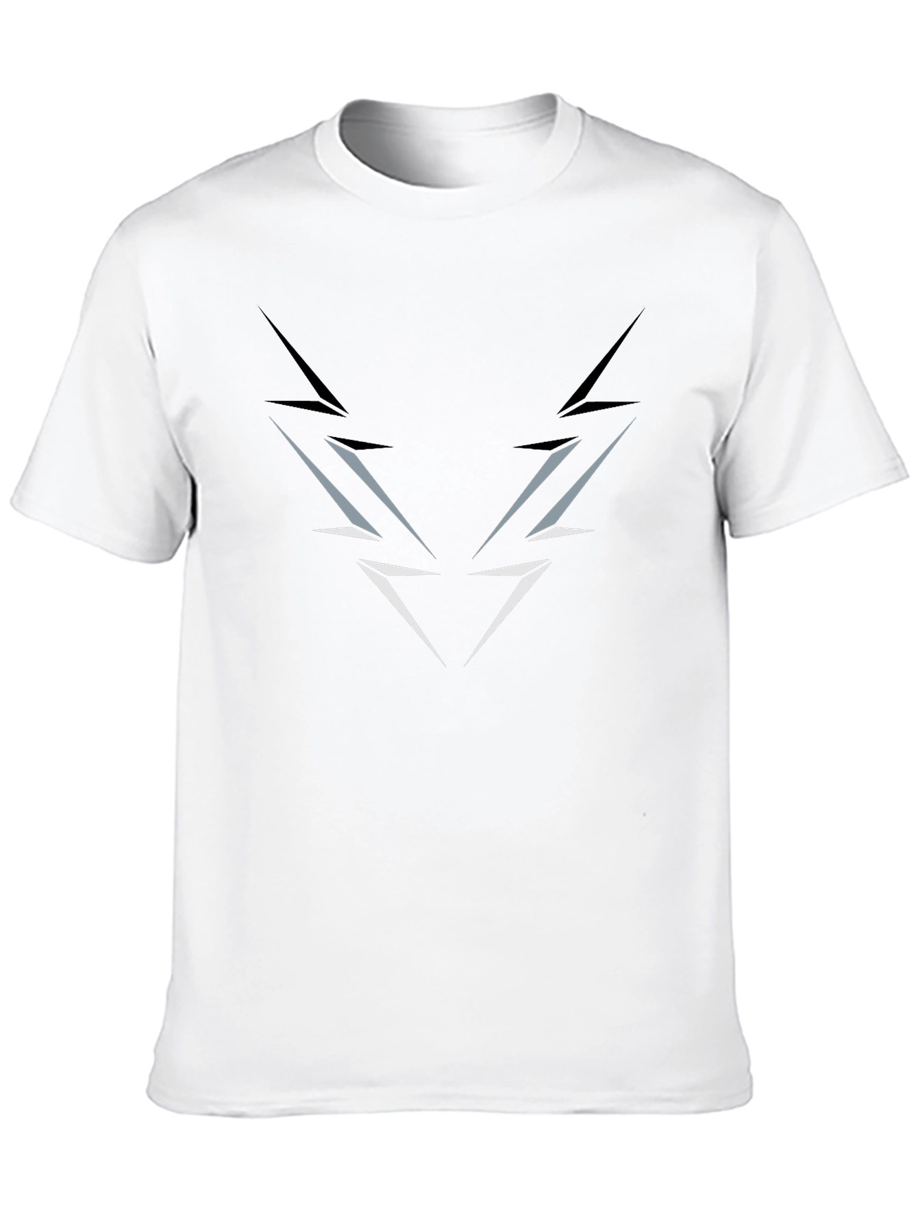 Mens Black T-Shirt with Abstract Lightning Graphic