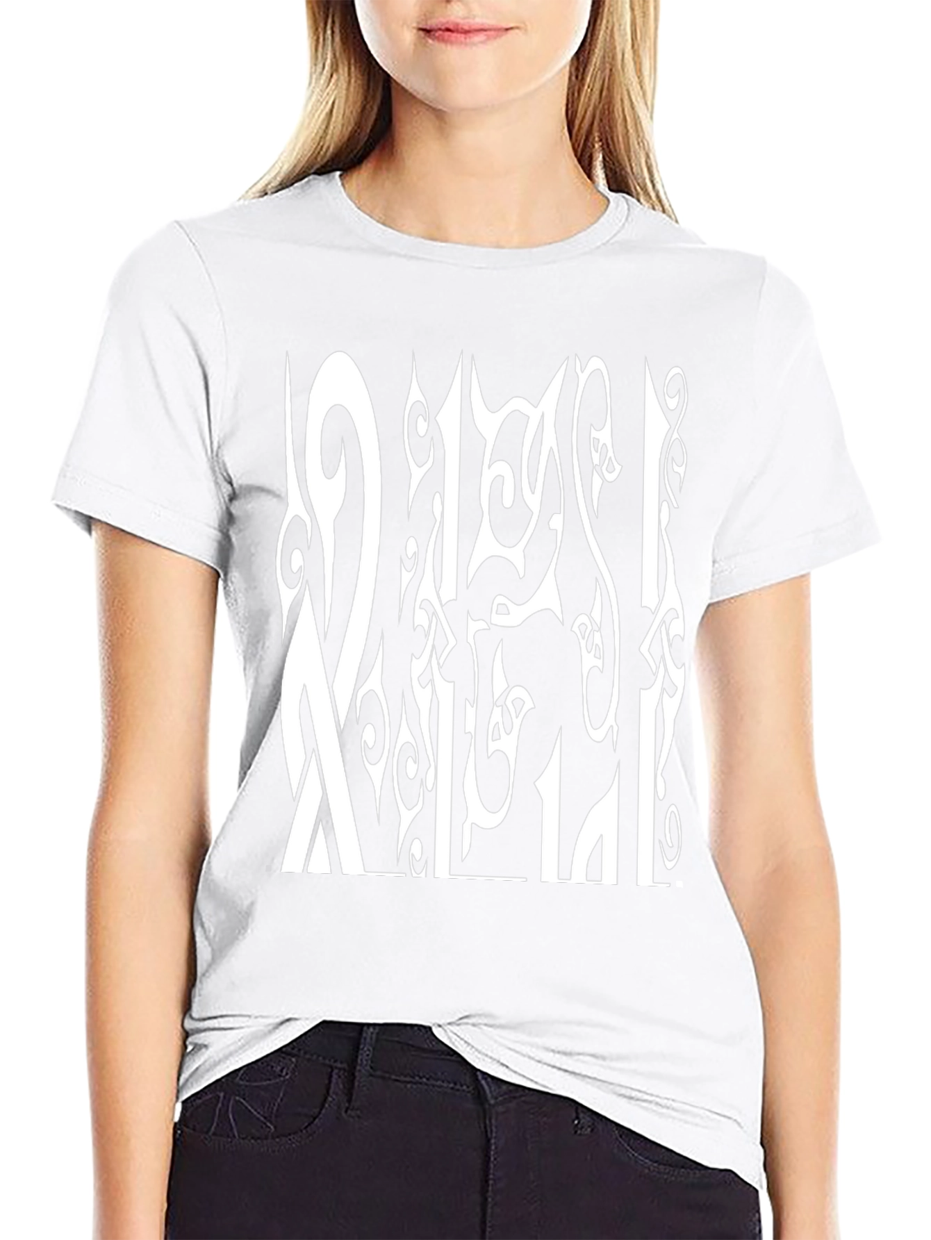Abstract Graphic Print Tee - Black