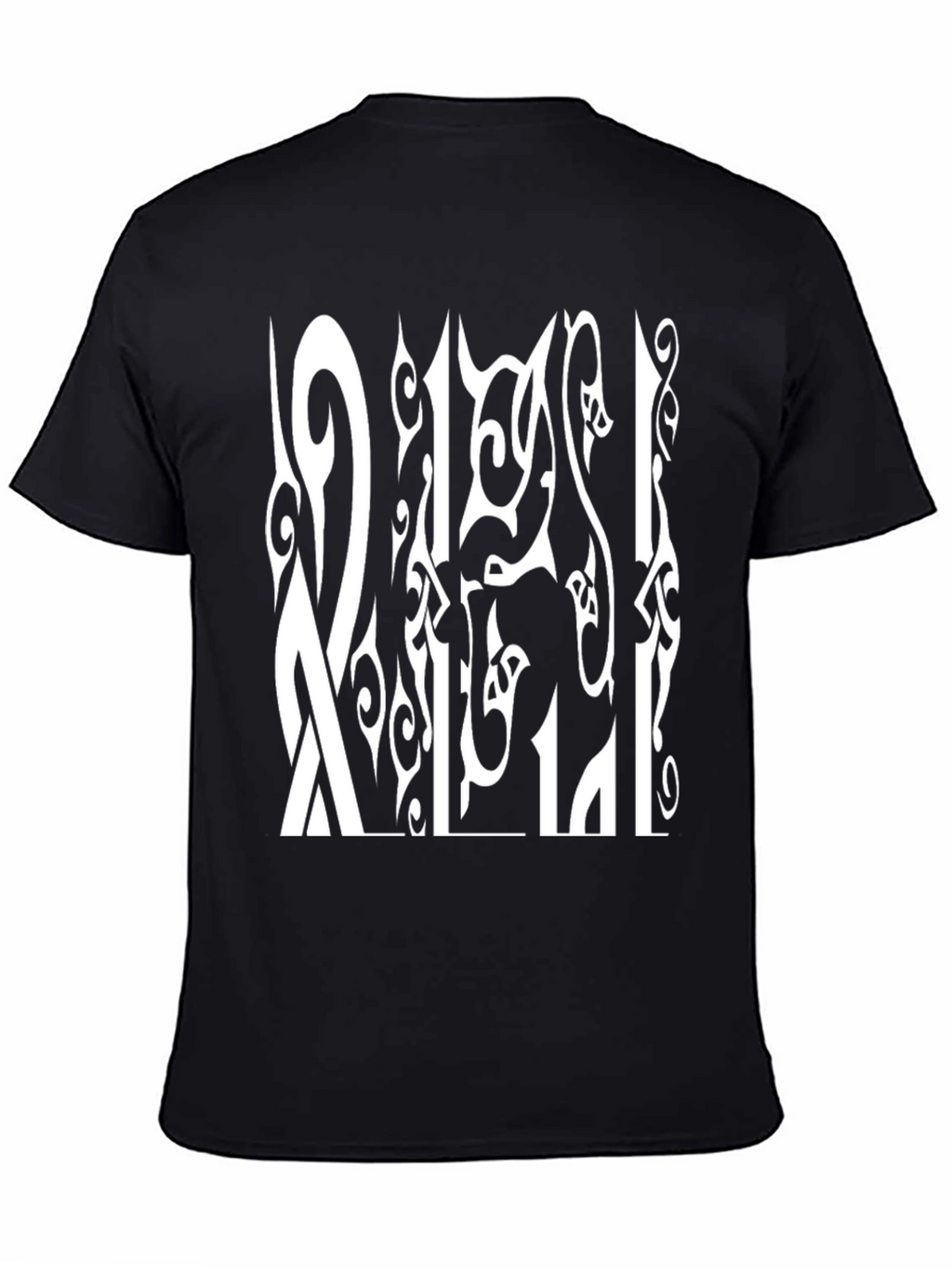 Abstract Graphic Print Tee - Black
