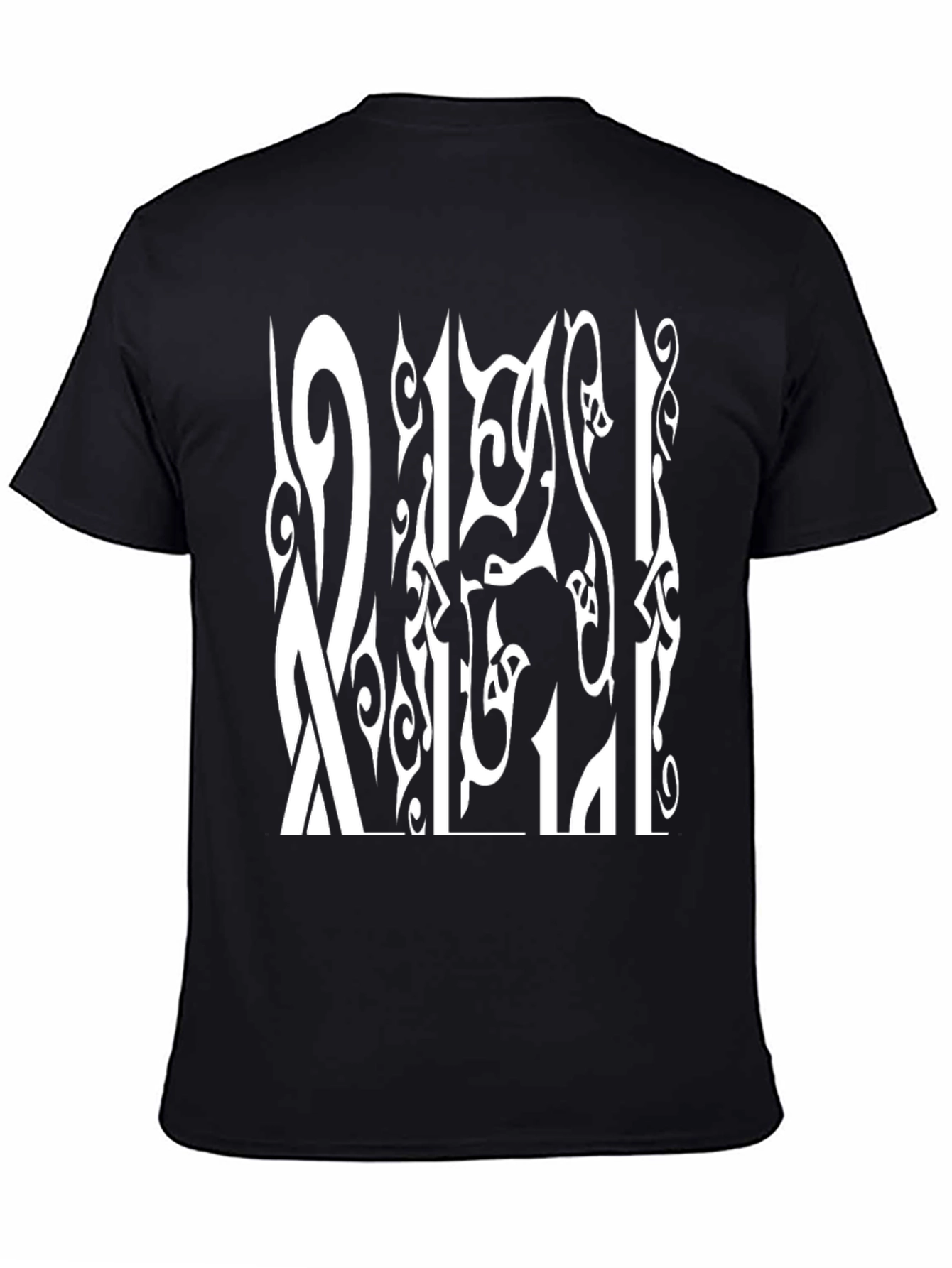 Abstract Graphic Print Tee - Black