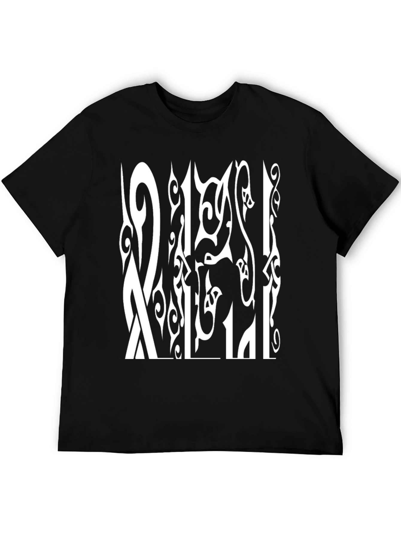 Abstract Graphic Print Tee - Black