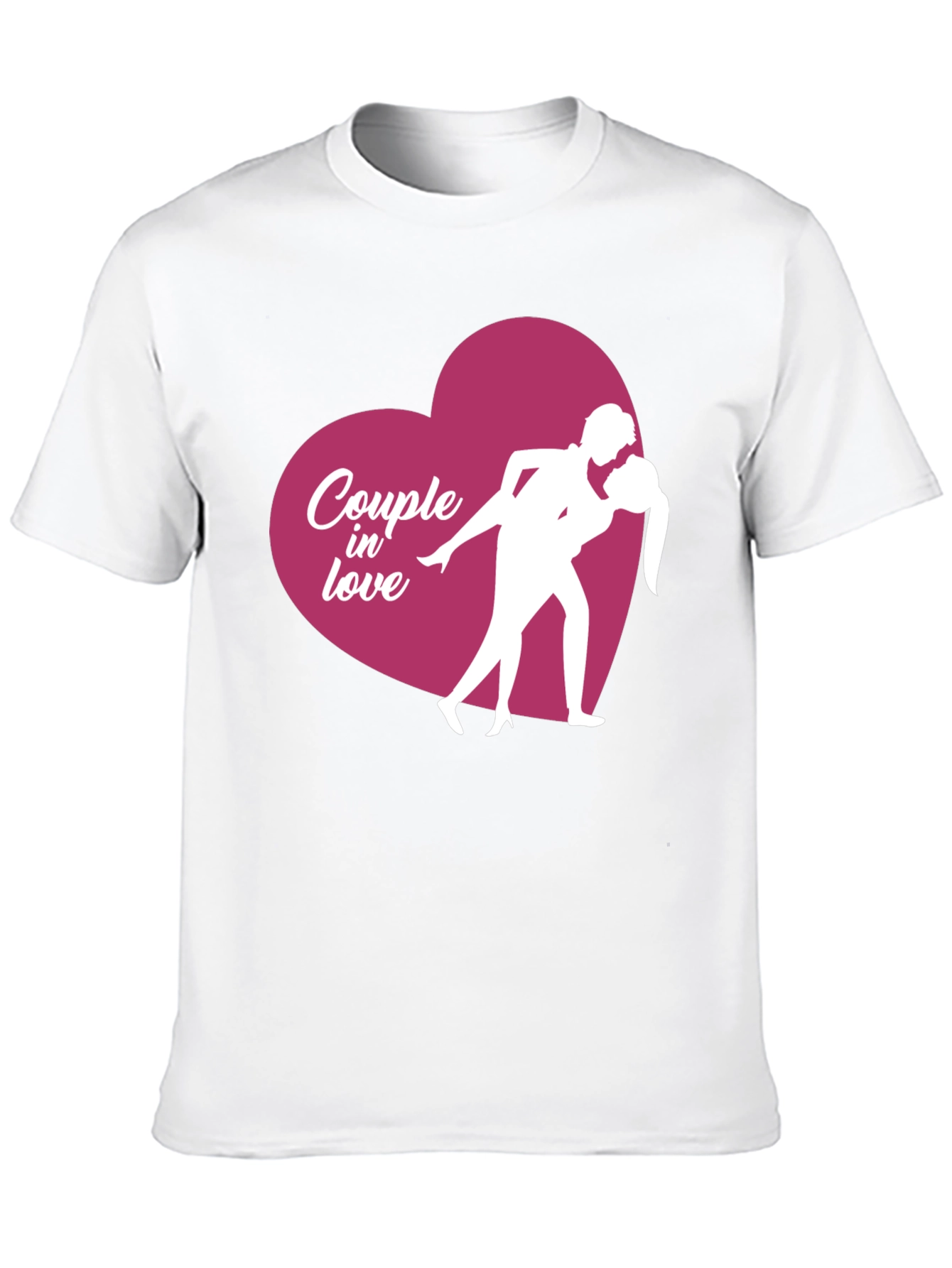 Couple in Love Graphic T-Shirt - Black
