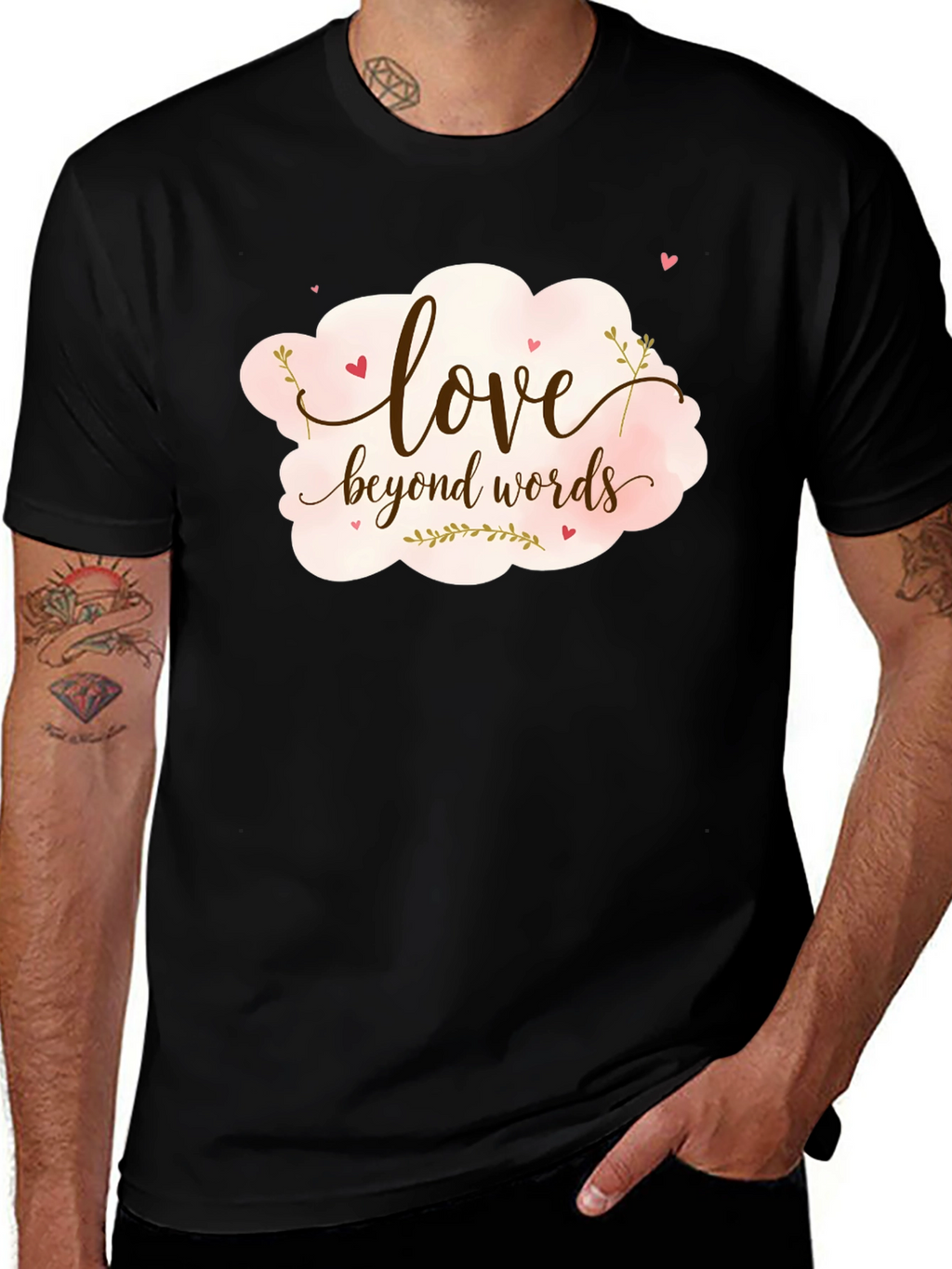Love Beyond Words Graphic Tee - Black