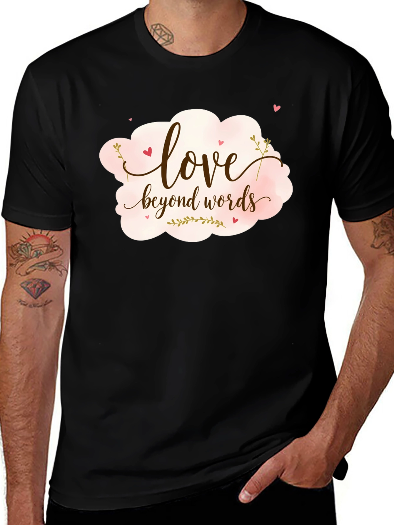 Love Beyond Words Graphic Tee - Black