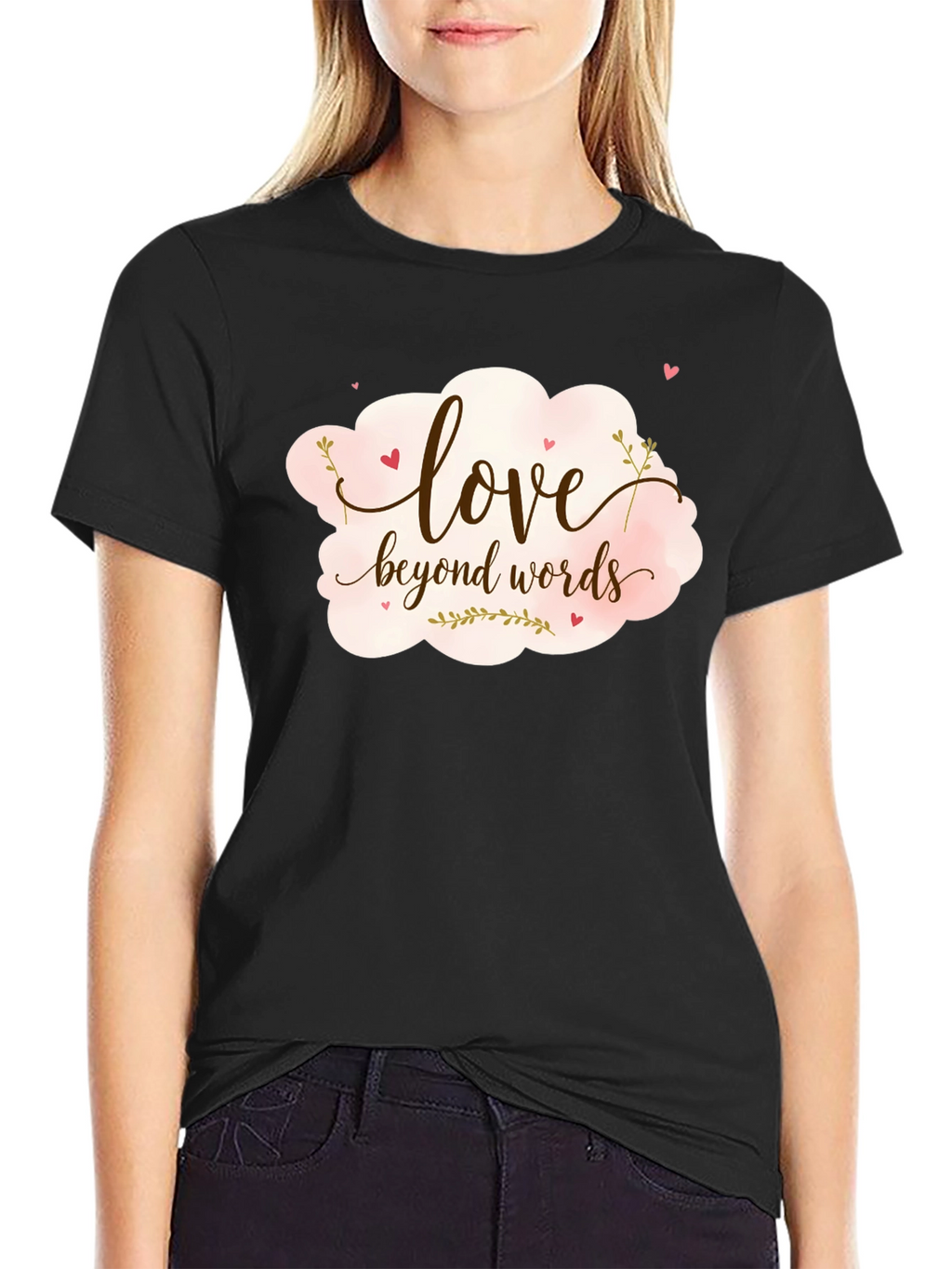 Love Beyond Words Graphic Tee - Black