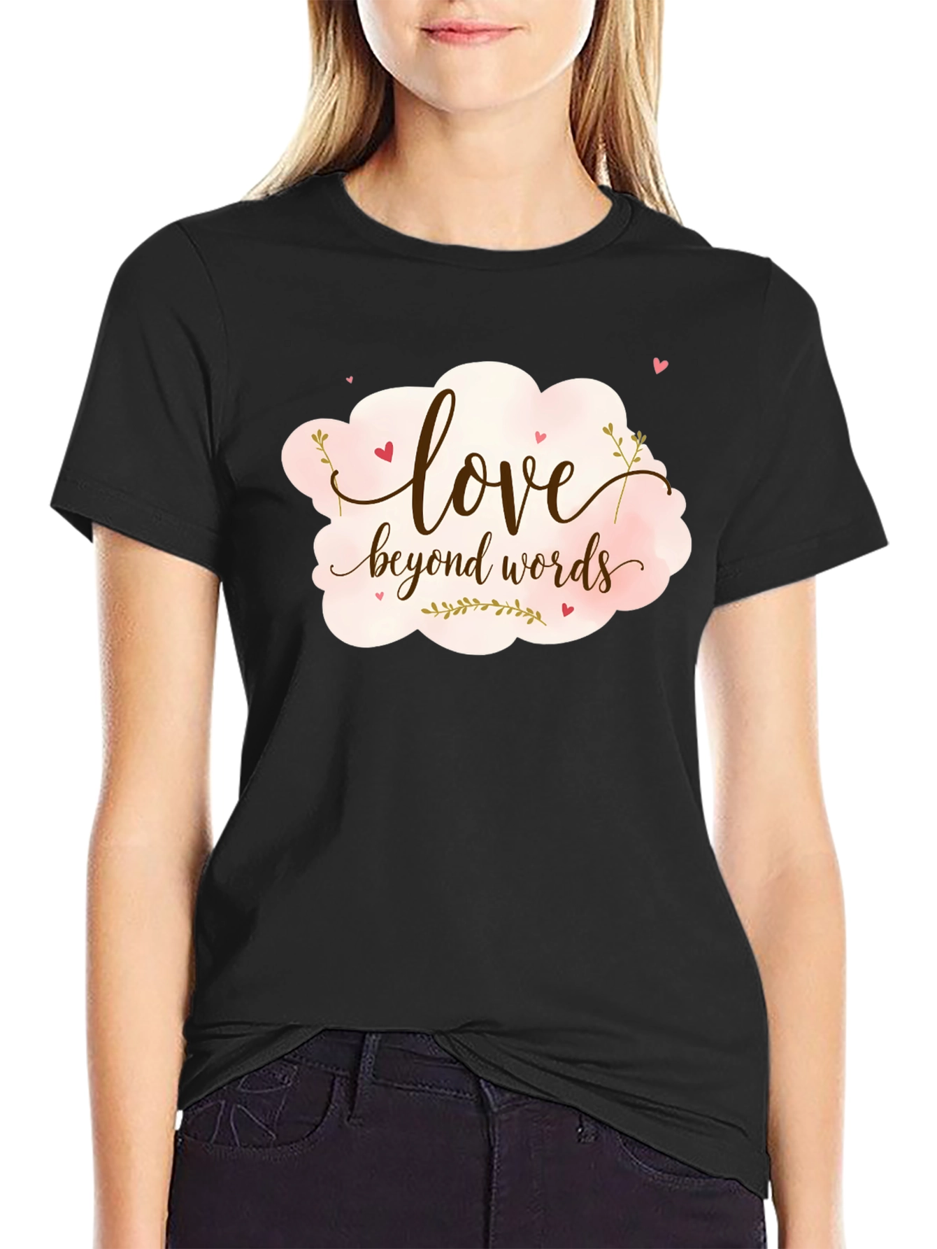 Love Beyond Words Graphic Tee - Black