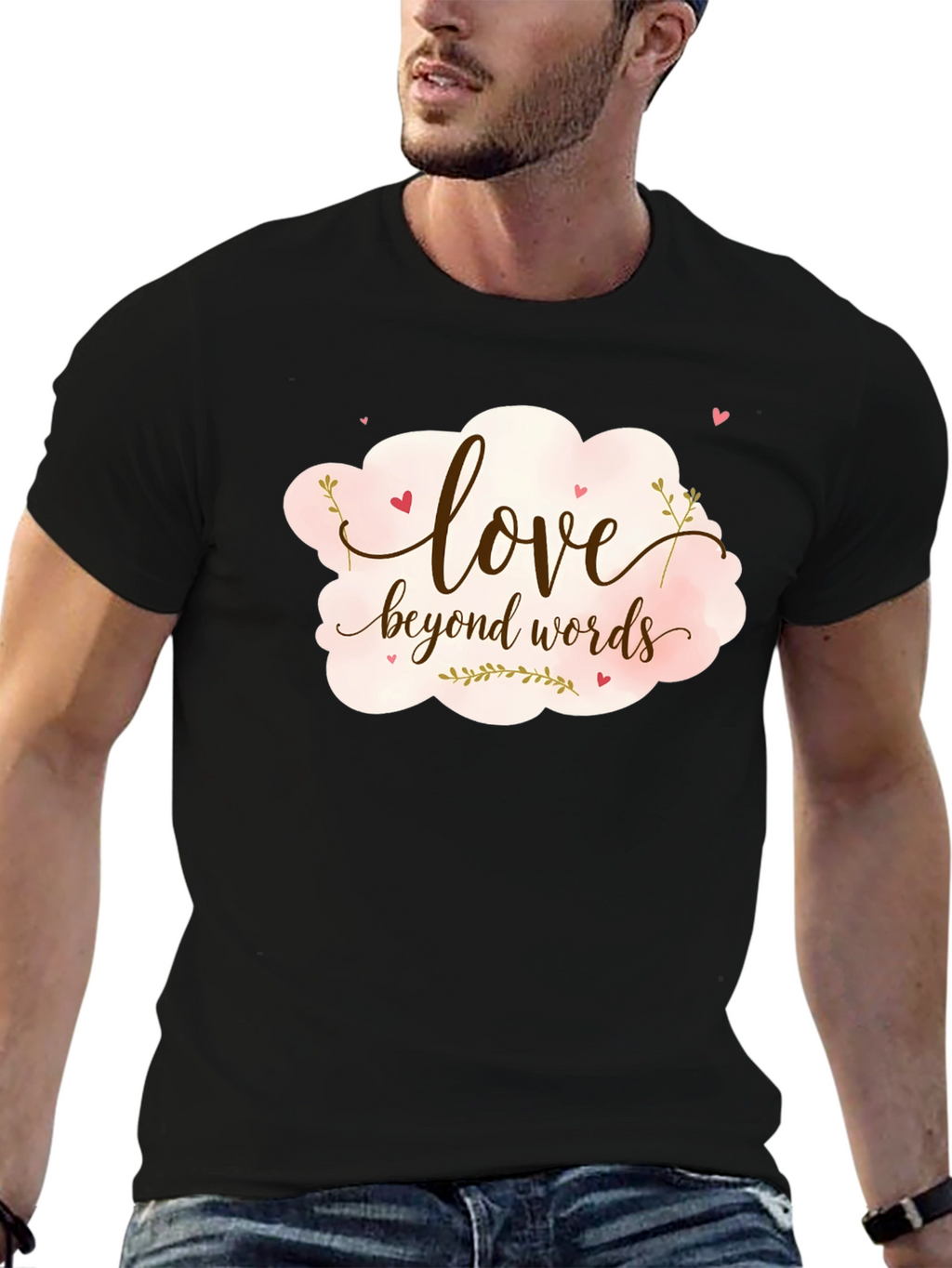 Love Beyond Words Graphic Tee - Black