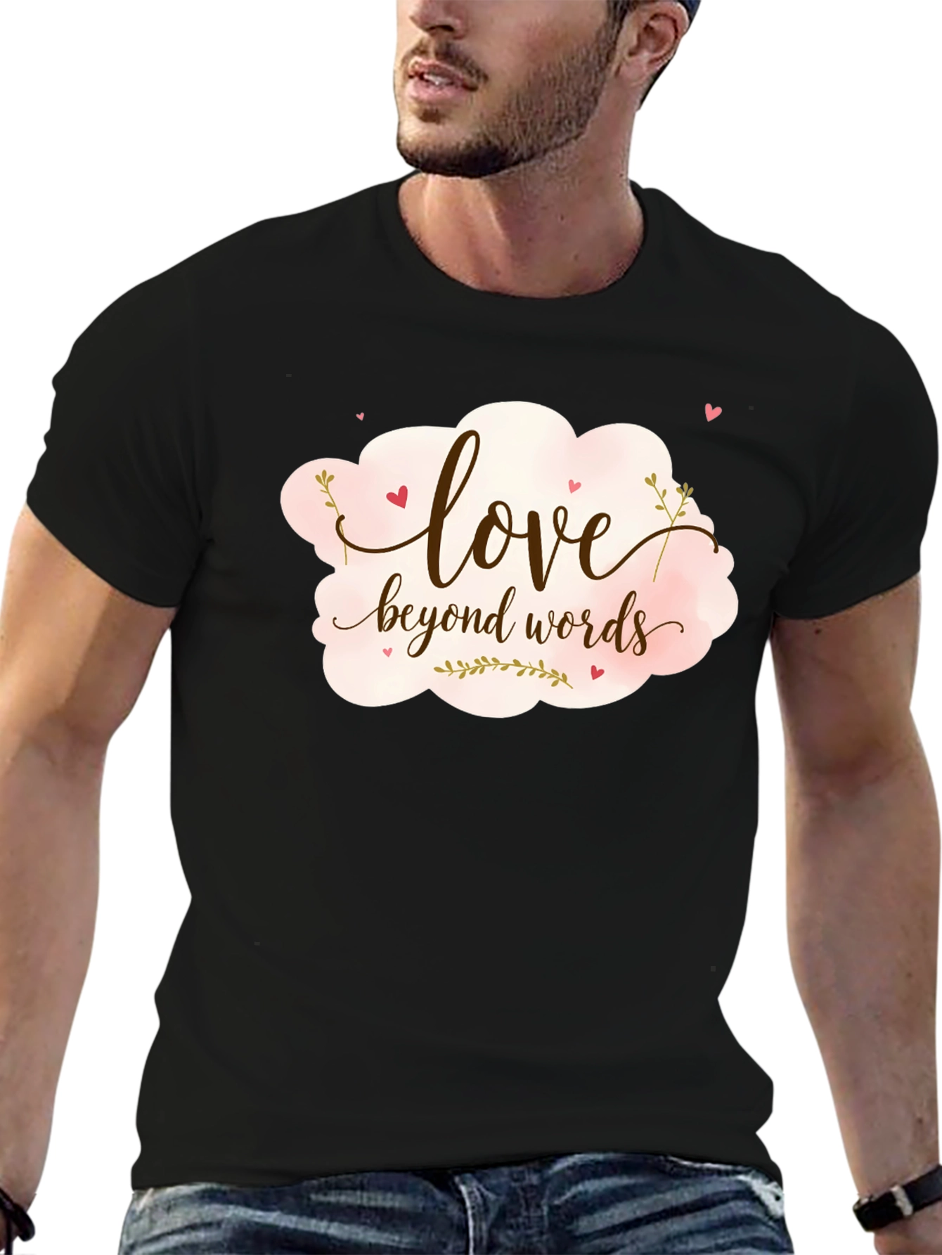 Love Beyond Words Graphic Tee - Black