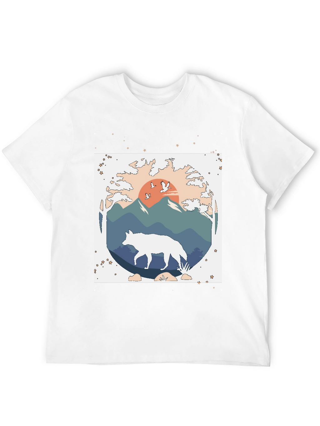Wolf Nature Graphic Tee - Black