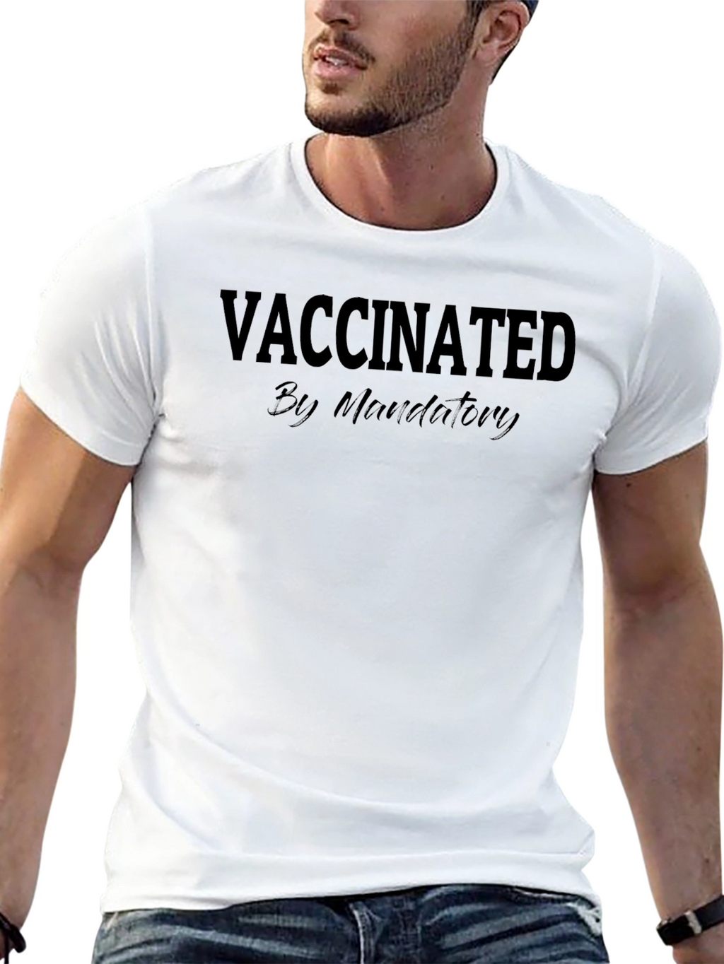 Vaccinated by Mandatory Crew Neck T-Shirt