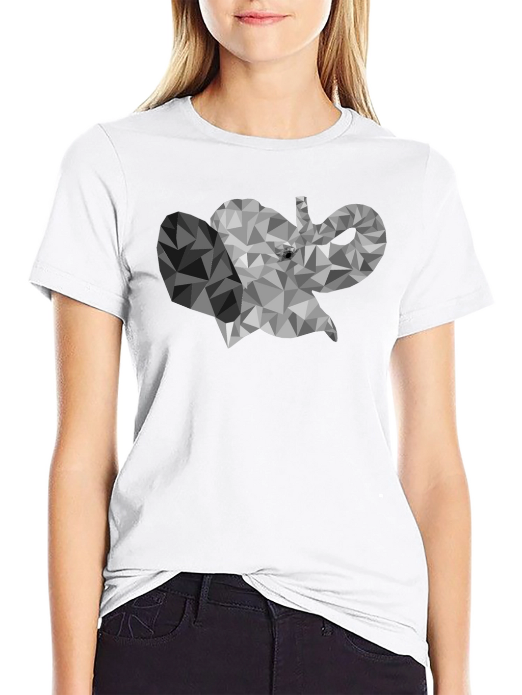 Geometric Elephant Graphic T-Shirt - Modern Style