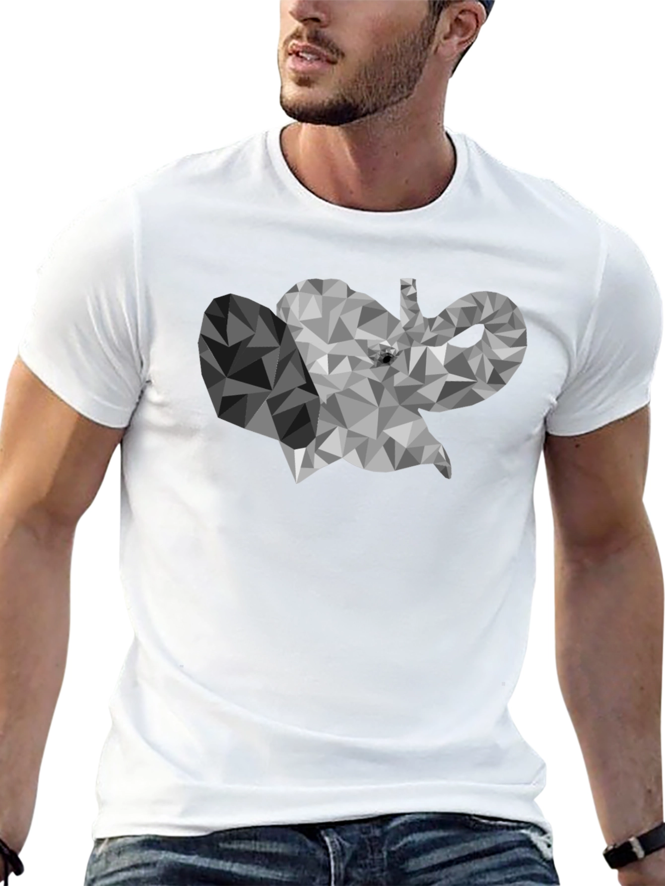Geometric Elephant Graphic T-Shirt - Modern Style