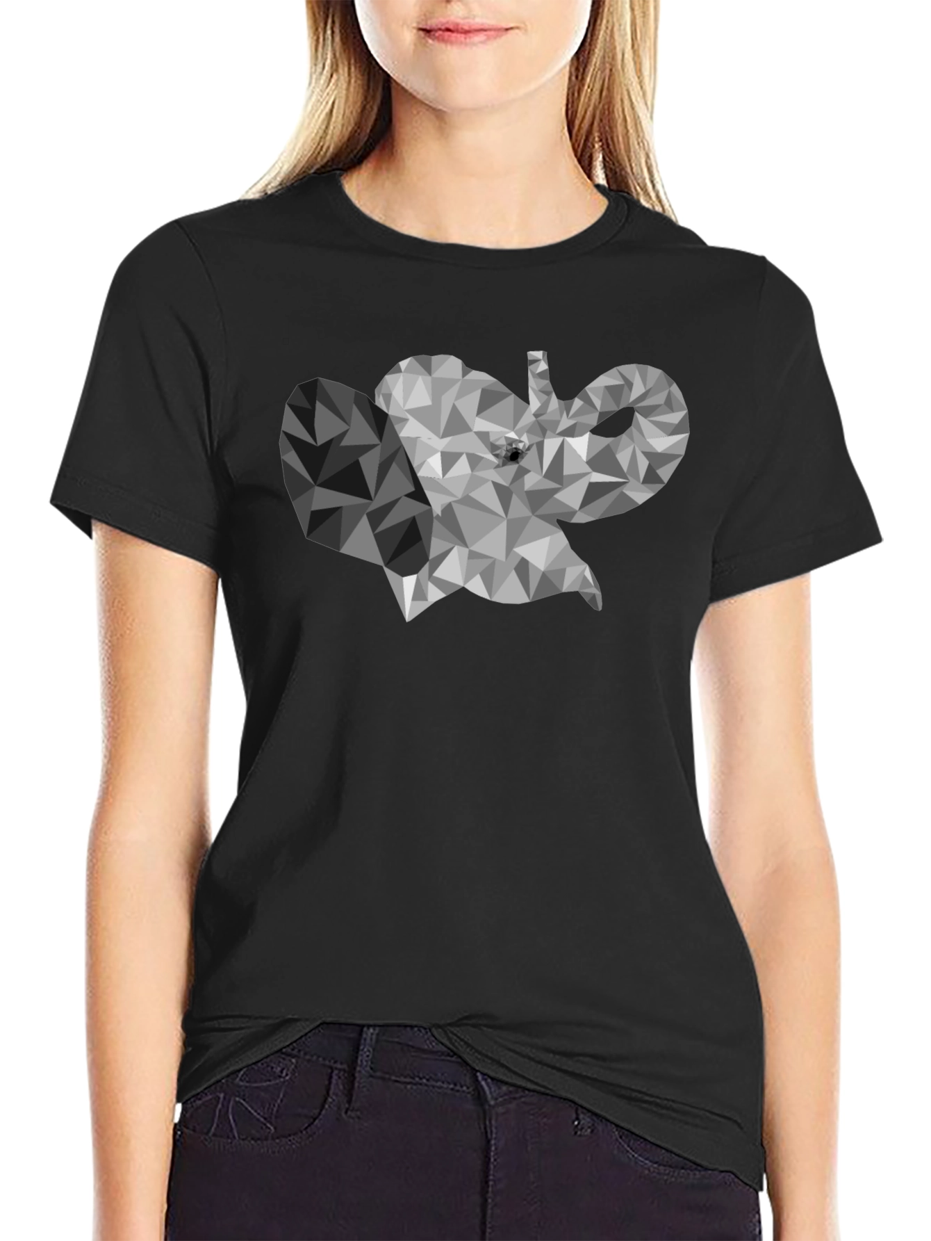 Geometric Elephant Graphic T-Shirt - Modern Style