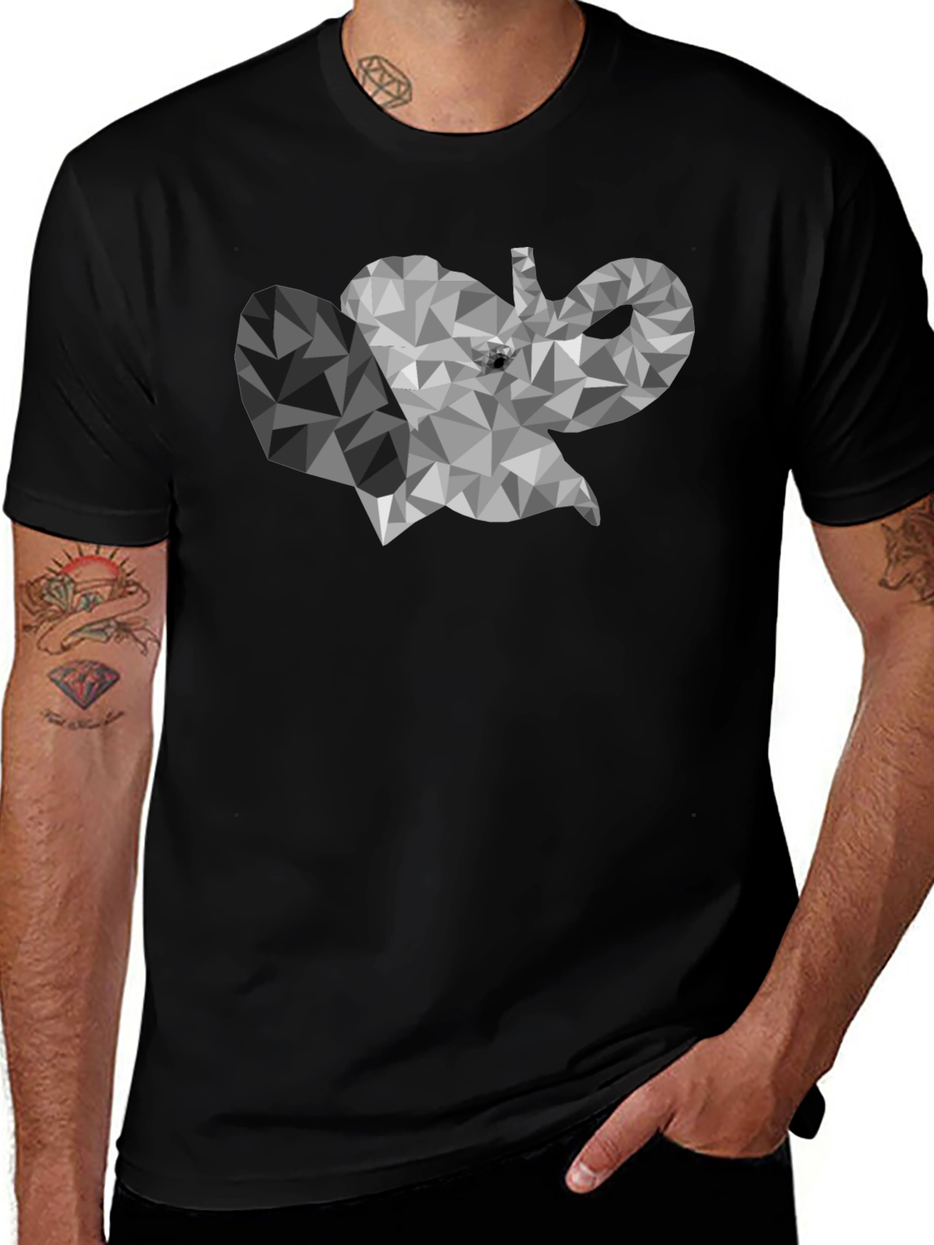 Geometric Elephant Graphic T-Shirt - Modern Style