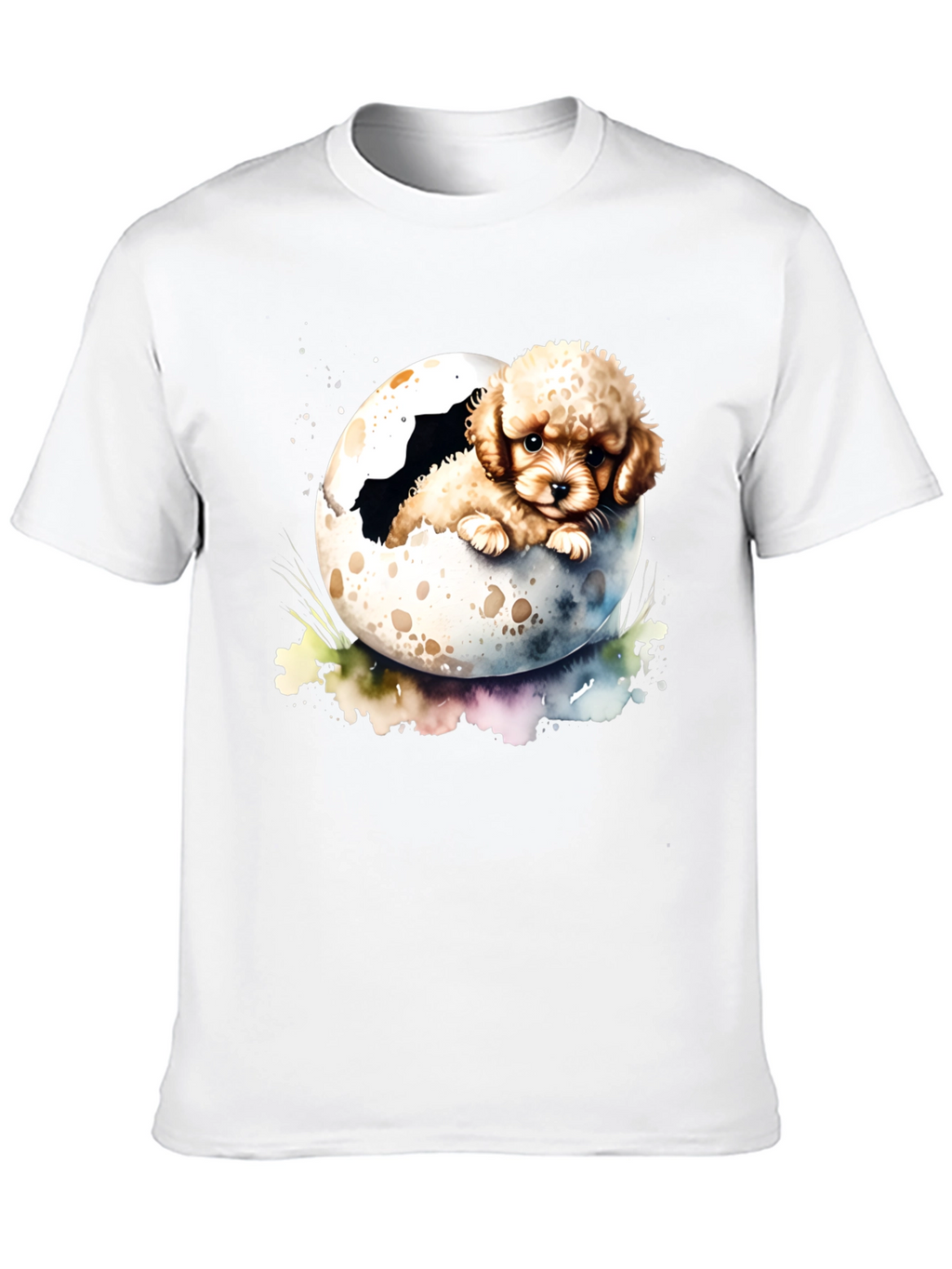 Cute Puppy in Eggshell Mens T-Shirt