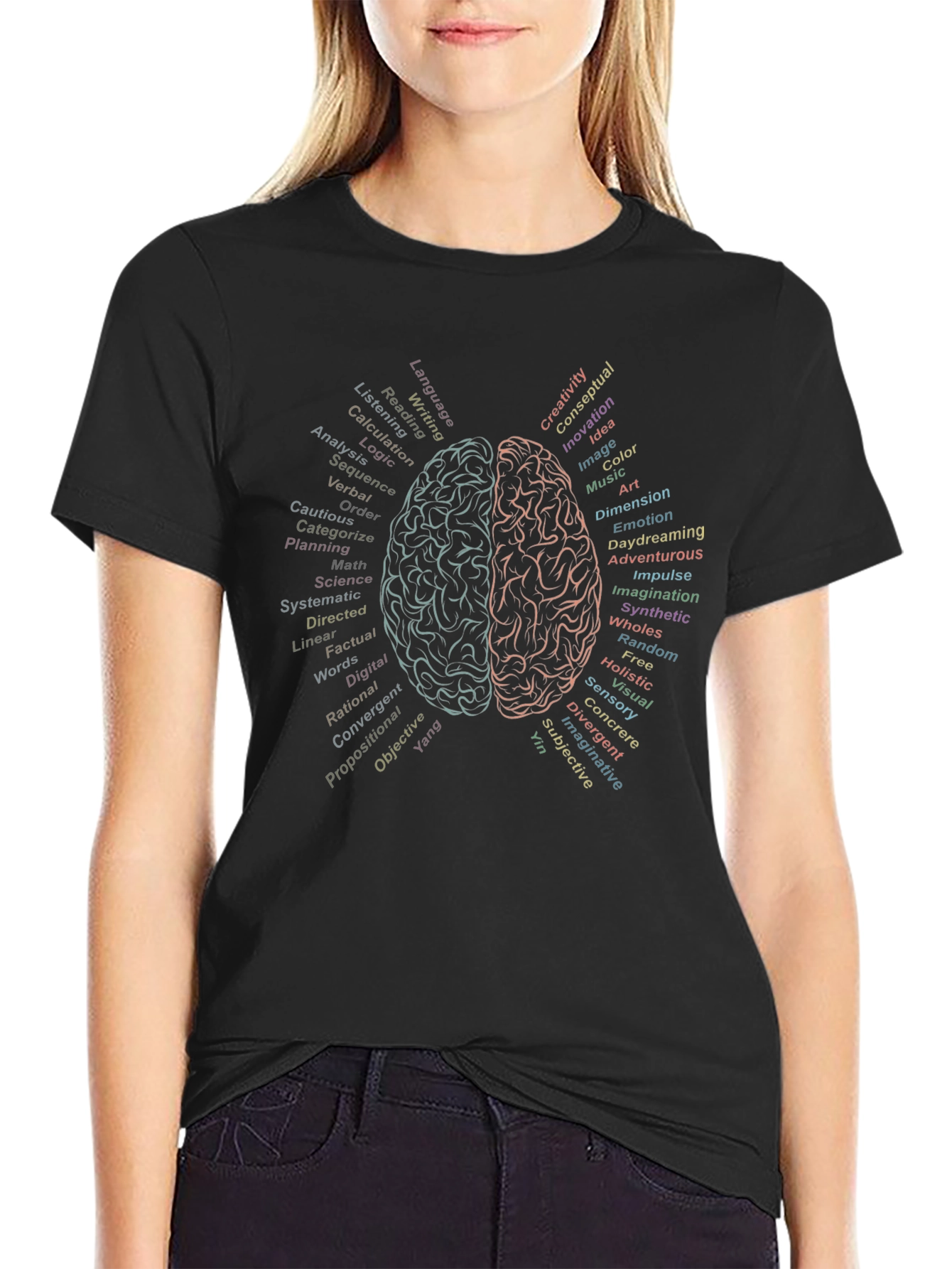 Brain Hemispheres T-Shirt - Left and Right Brain Functions