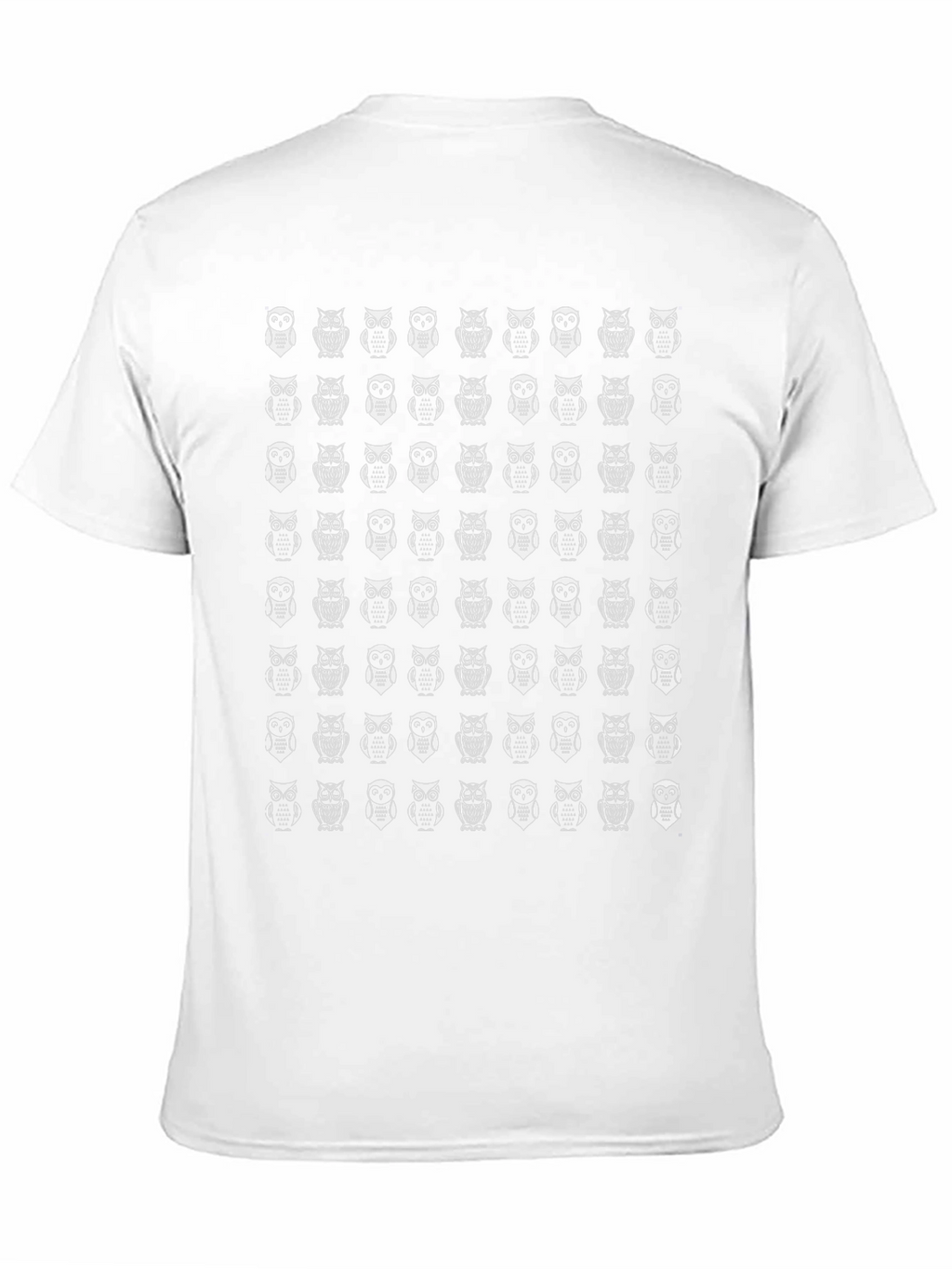 Owl Pattern Black T-Shirt