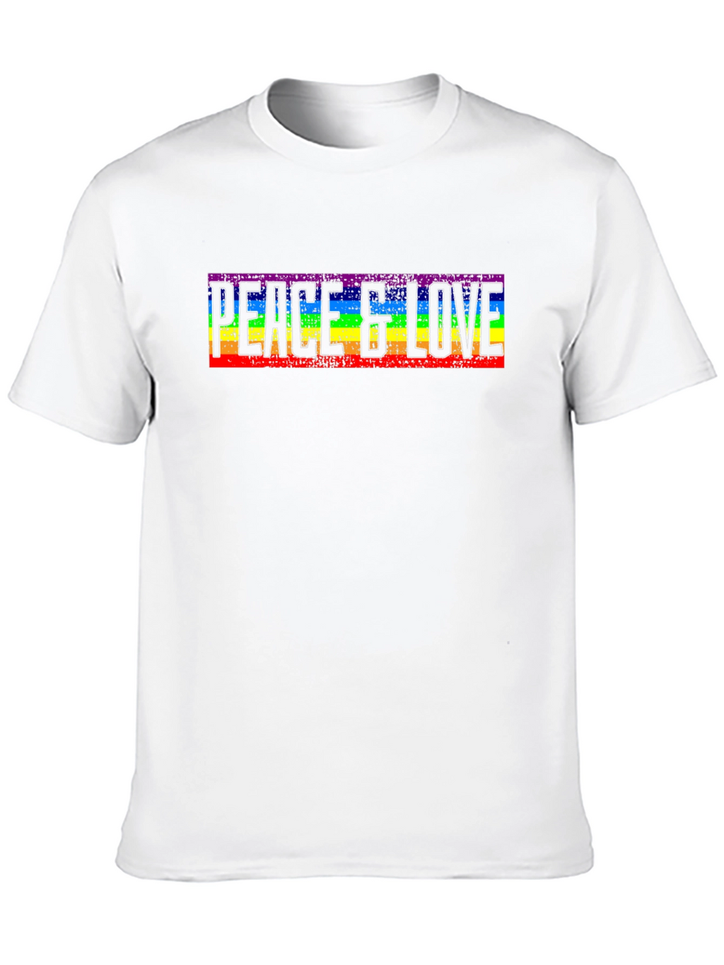 Peace & Love Rainbow Graphic T-Shirt