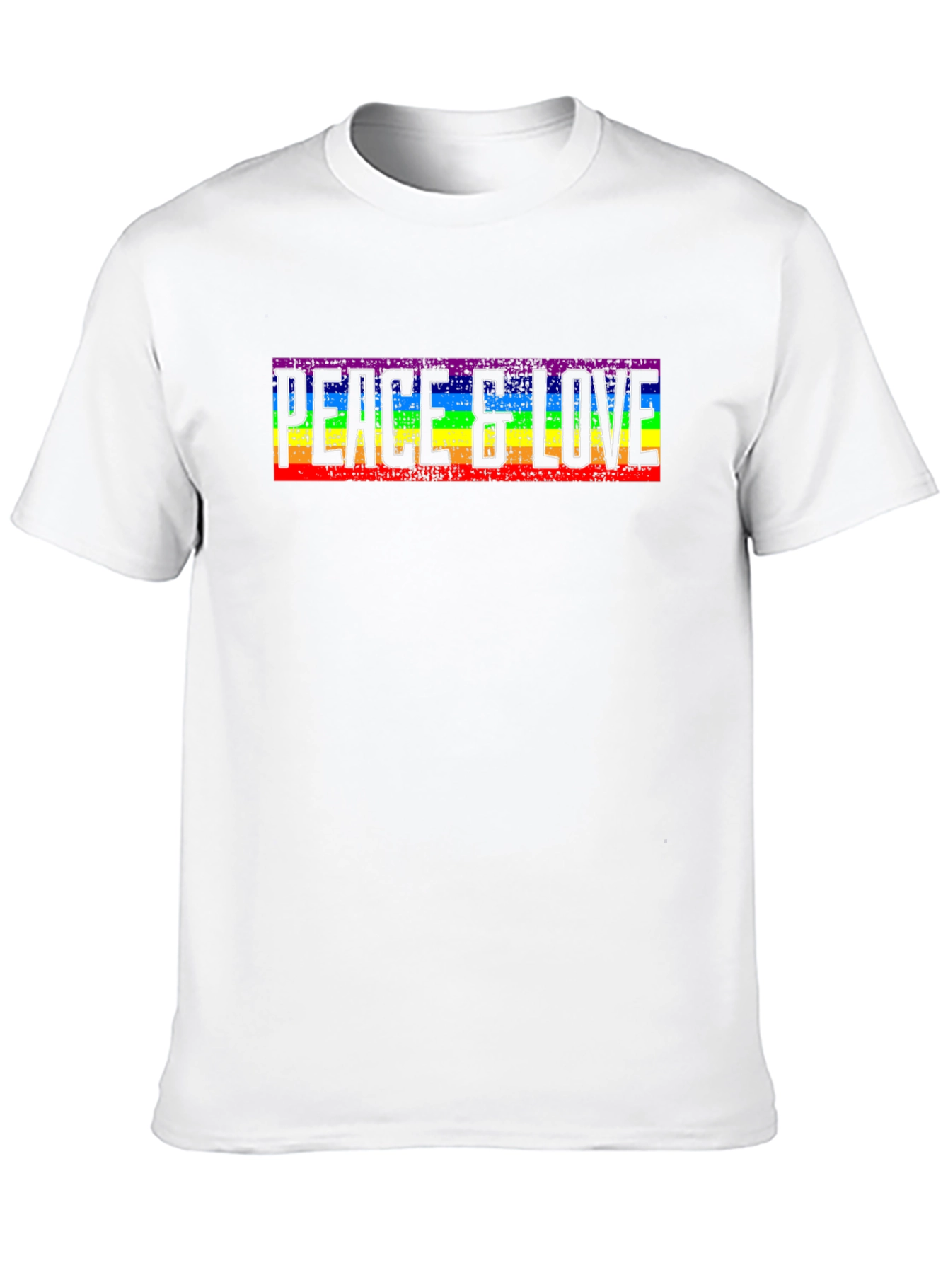 Peace & Love Rainbow Graphic T-Shirt