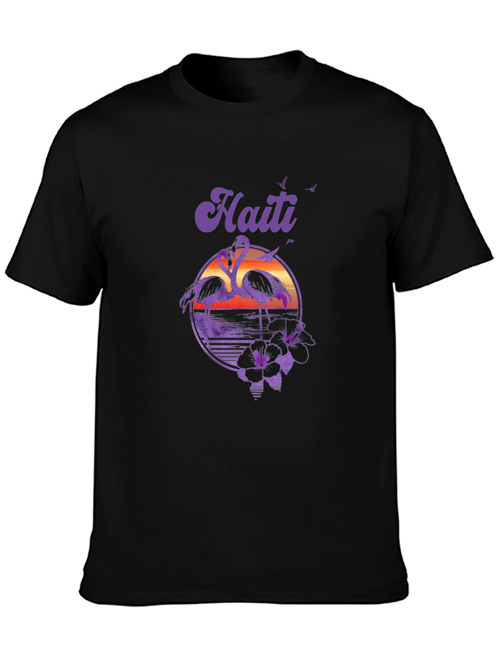 Haiti Flamingo Sunset T-Shirt - Island Vibes