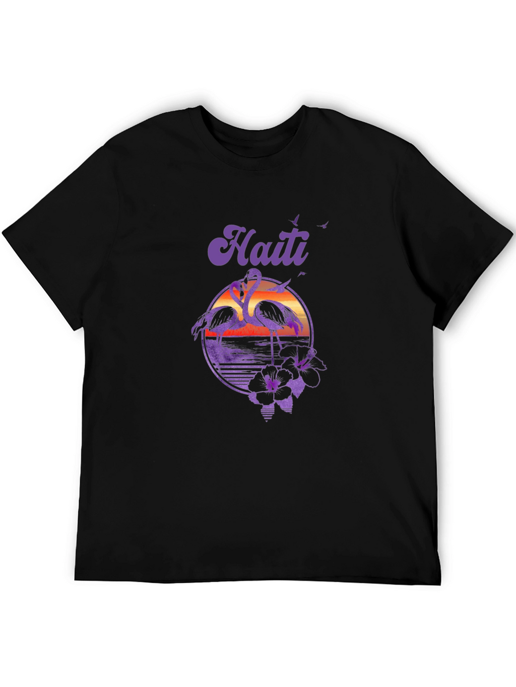 Haiti Flamingo Sunset T-Shirt - Island Vibes