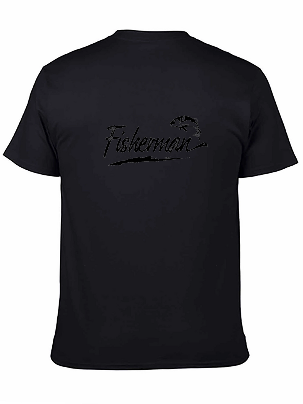 Fisherman Graphic T-Shirt - Black
