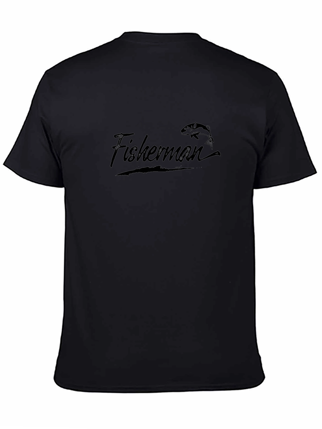 Fisherman Graphic T-Shirt - Black