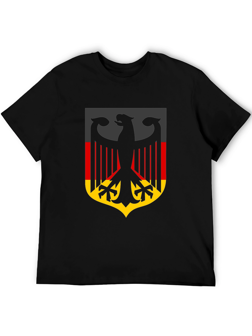 German Flag Eagle Crest Black T-Shirt
