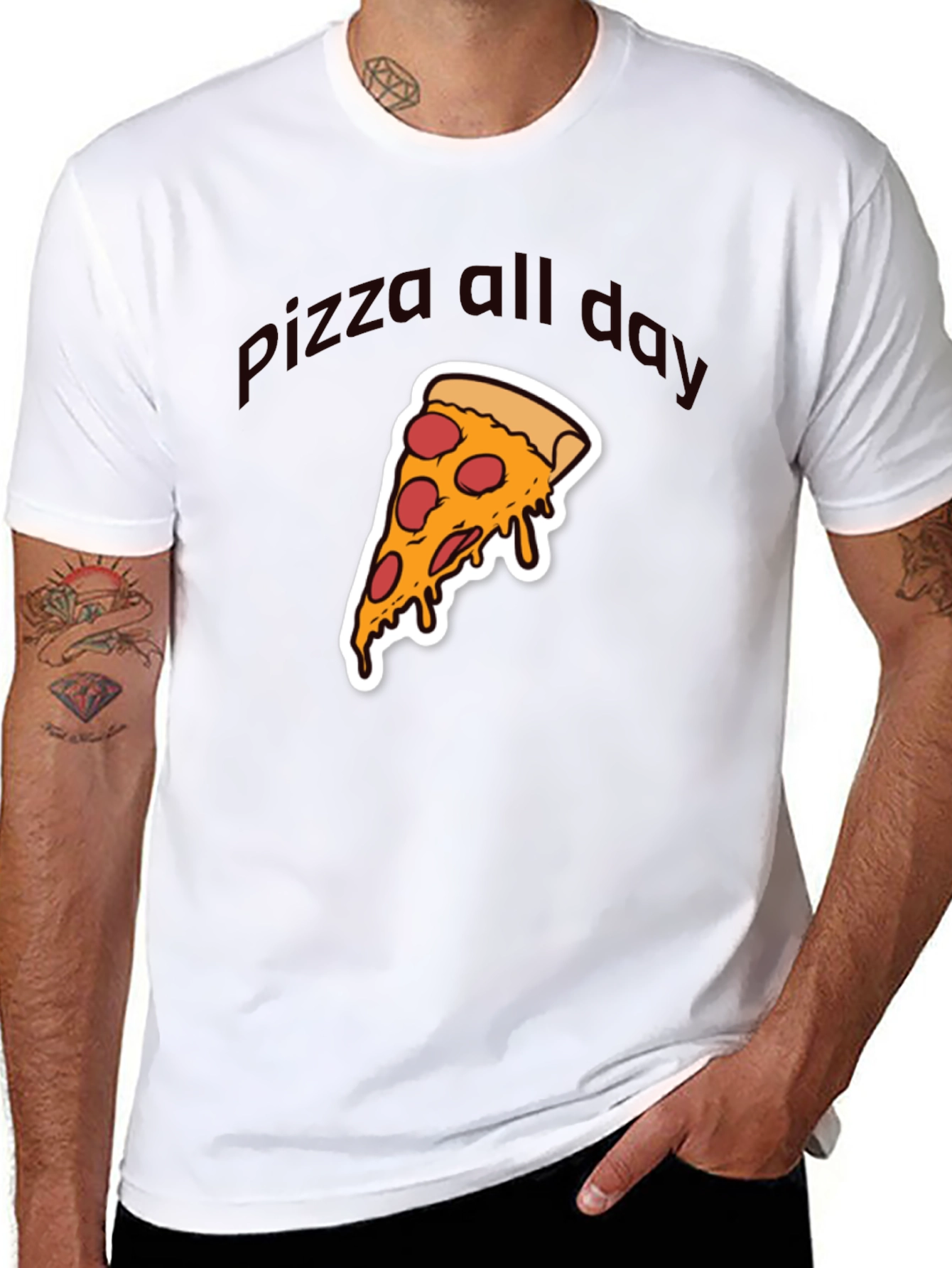 Pizza All Day Graphic T-Shirt - Casual Wear