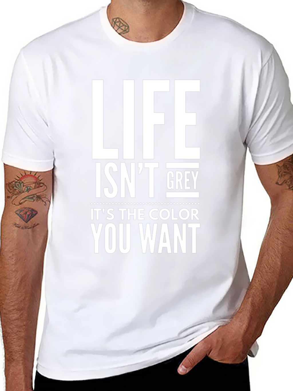 Life Isnt Grey Black Graphic Tee