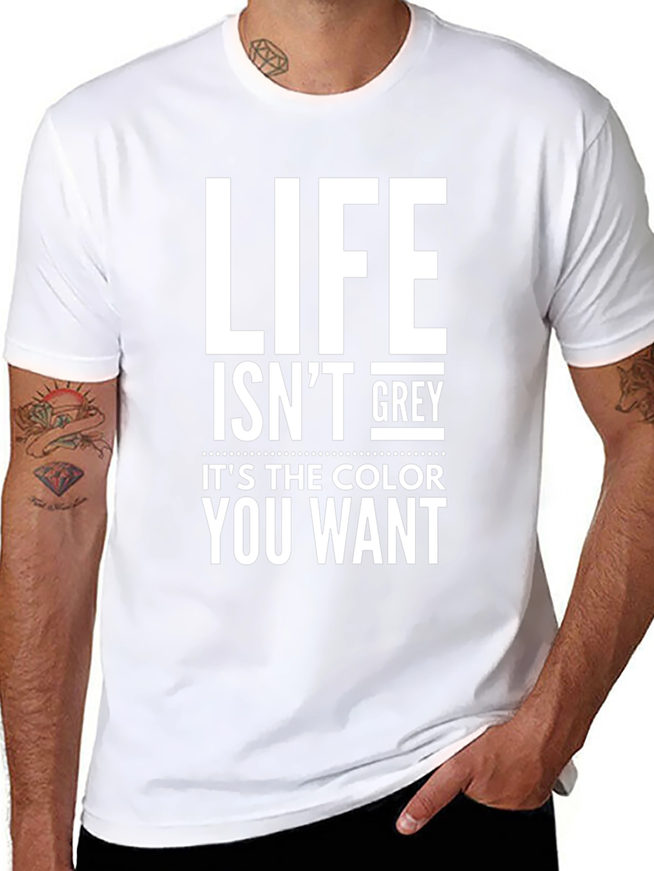 Life Isnt Grey Black Graphic Tee
